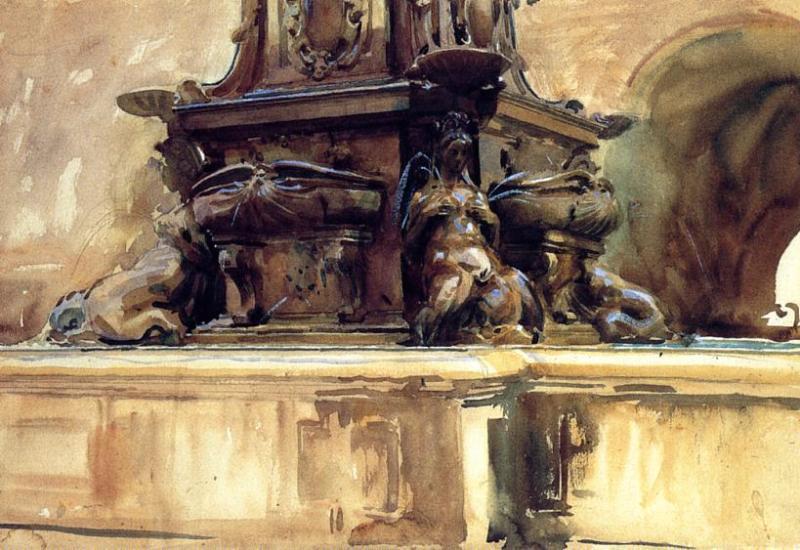 Wikioo.org - The Encyclopedia of Fine Arts - Painting, Artwork by John Singer Sargent - Bologna Fountain