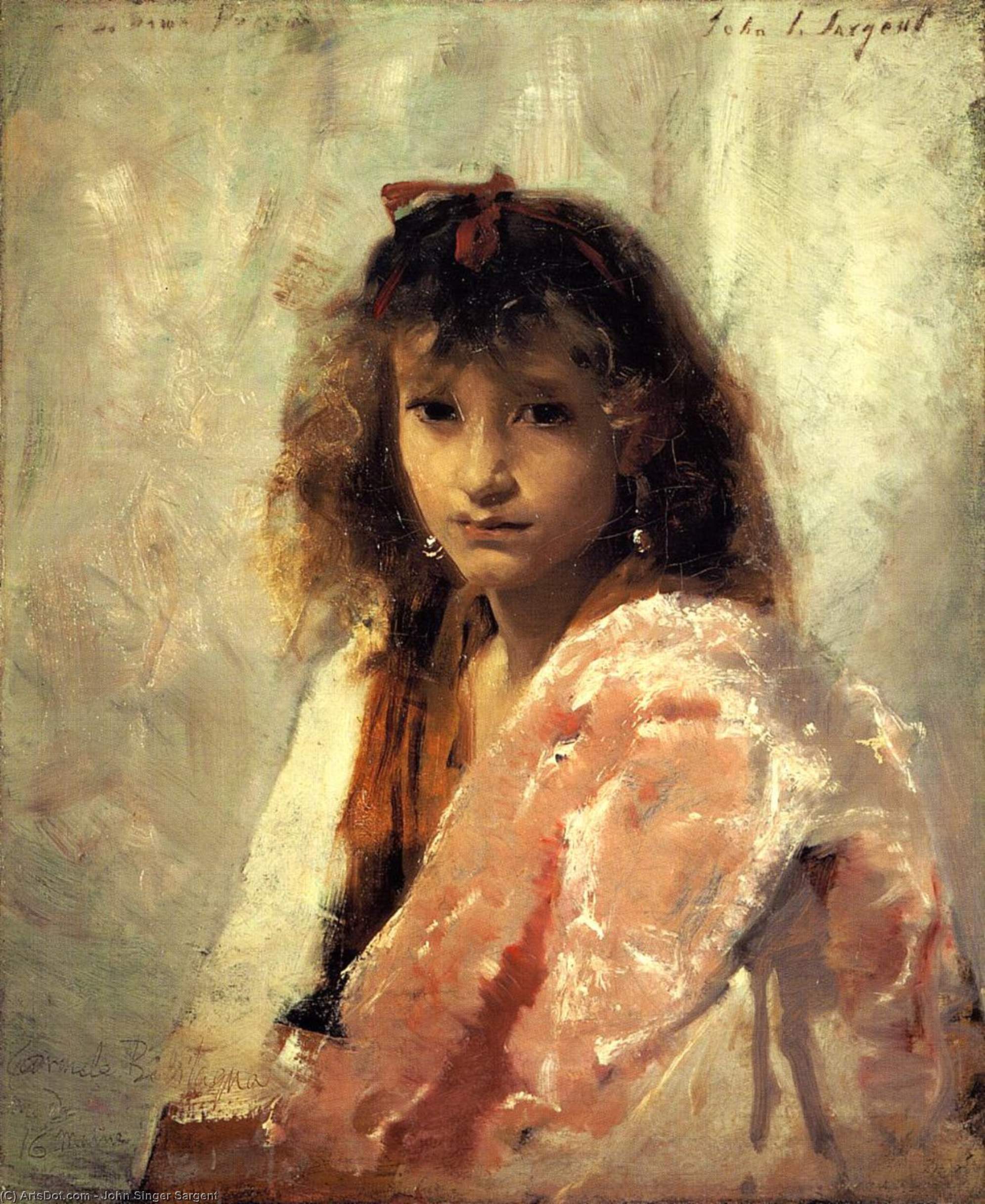 Wikioo.org - The Encyclopedia of Fine Arts - Painting, Artwork by John Singer Sargent - Carmela Bertagna