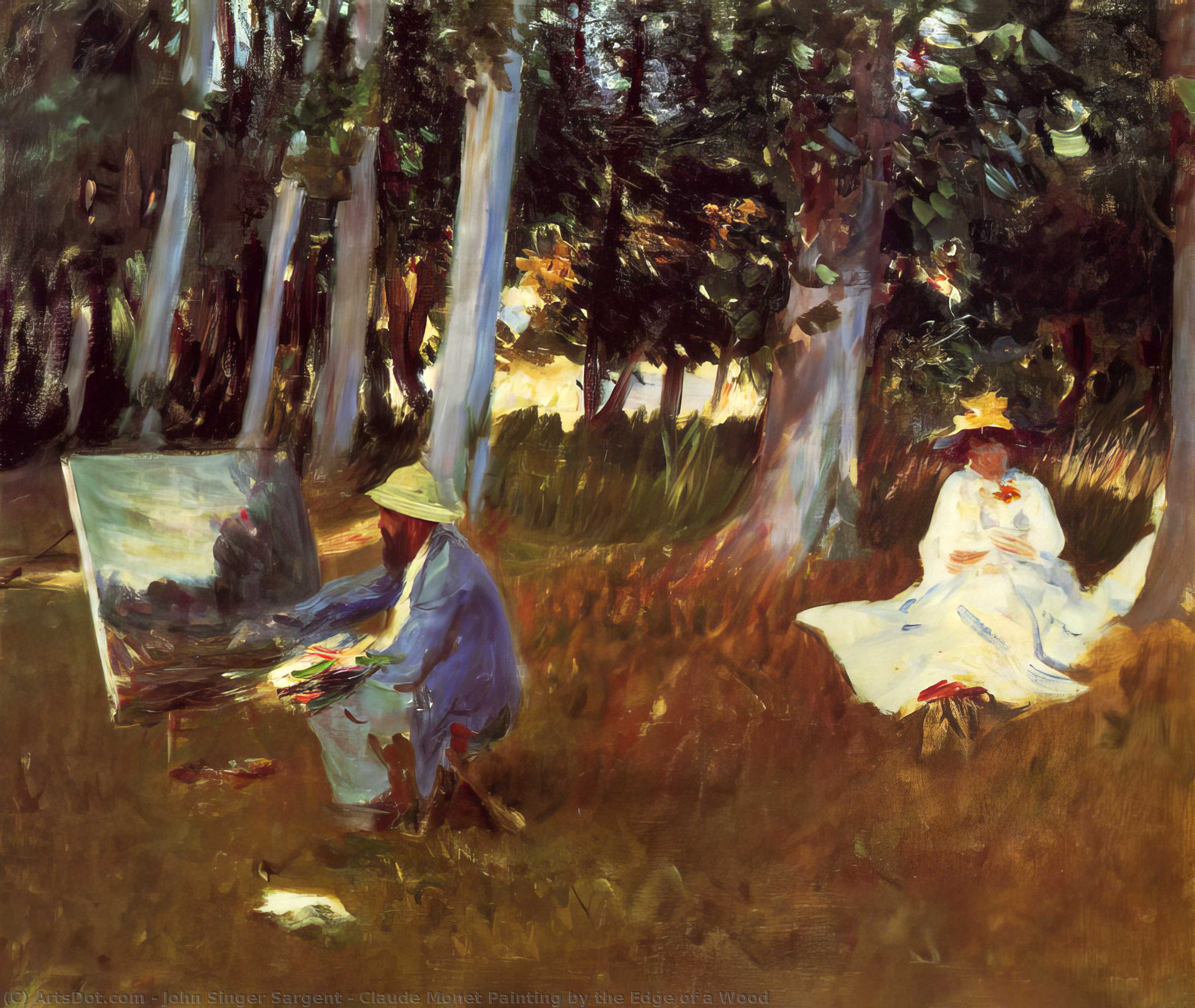 Claude Monet Painting by the Edge of a Wood - John Singer Sargent