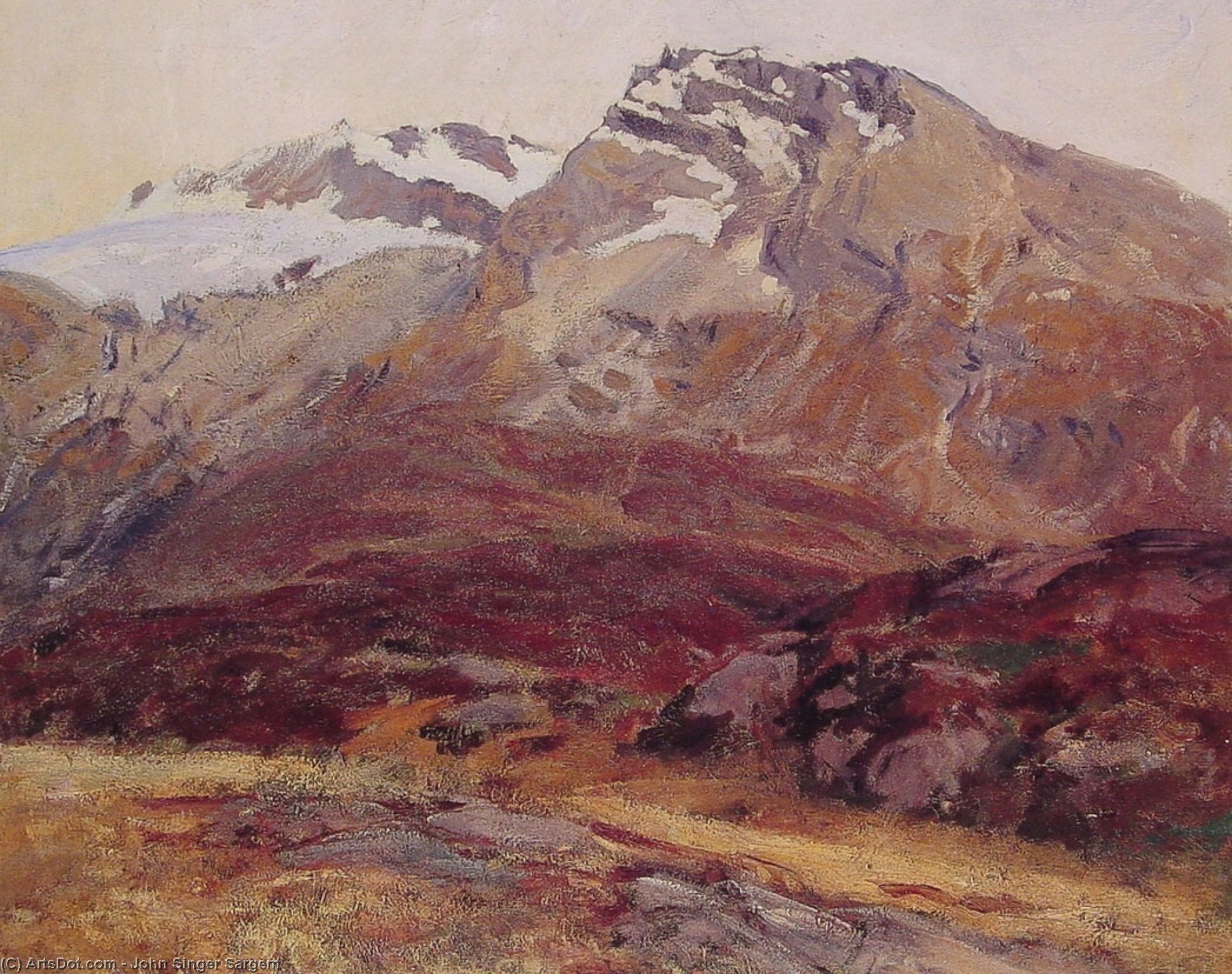 Wikoo.org - موسوعة الفنون الجميلة - اللوحة، العمل الفني John Singer Sargent - Coming Down from Mont Blanc
