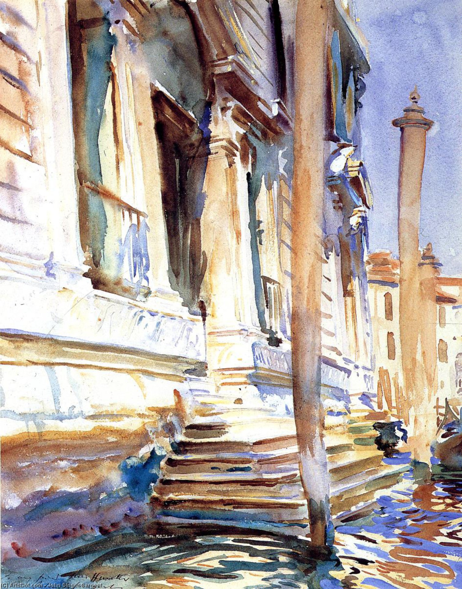 Wikioo.org – L'Enciclopedia delle Belle Arti - Pittura, Opere di John Singer Sargent - Porta di un palazzo veneziano