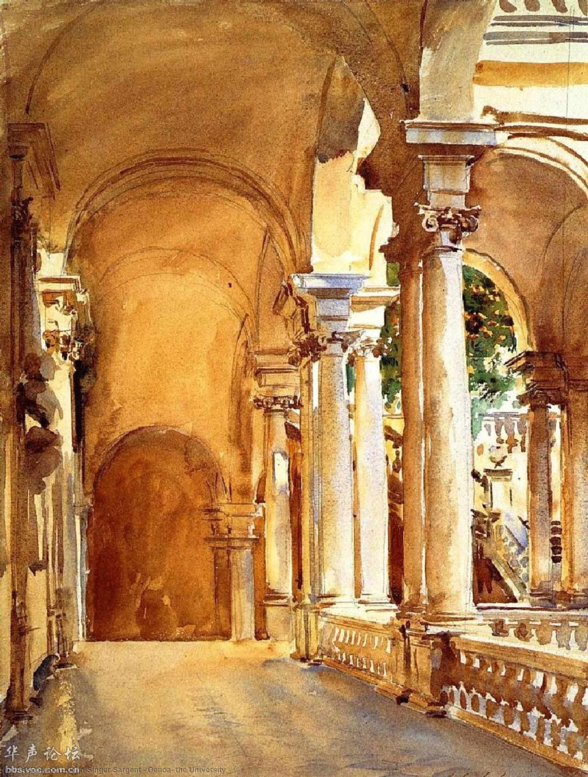 Wikioo.org - The Encyclopedia of Fine Arts - Painting, Artwork by John Singer Sargent - Genoa, the University