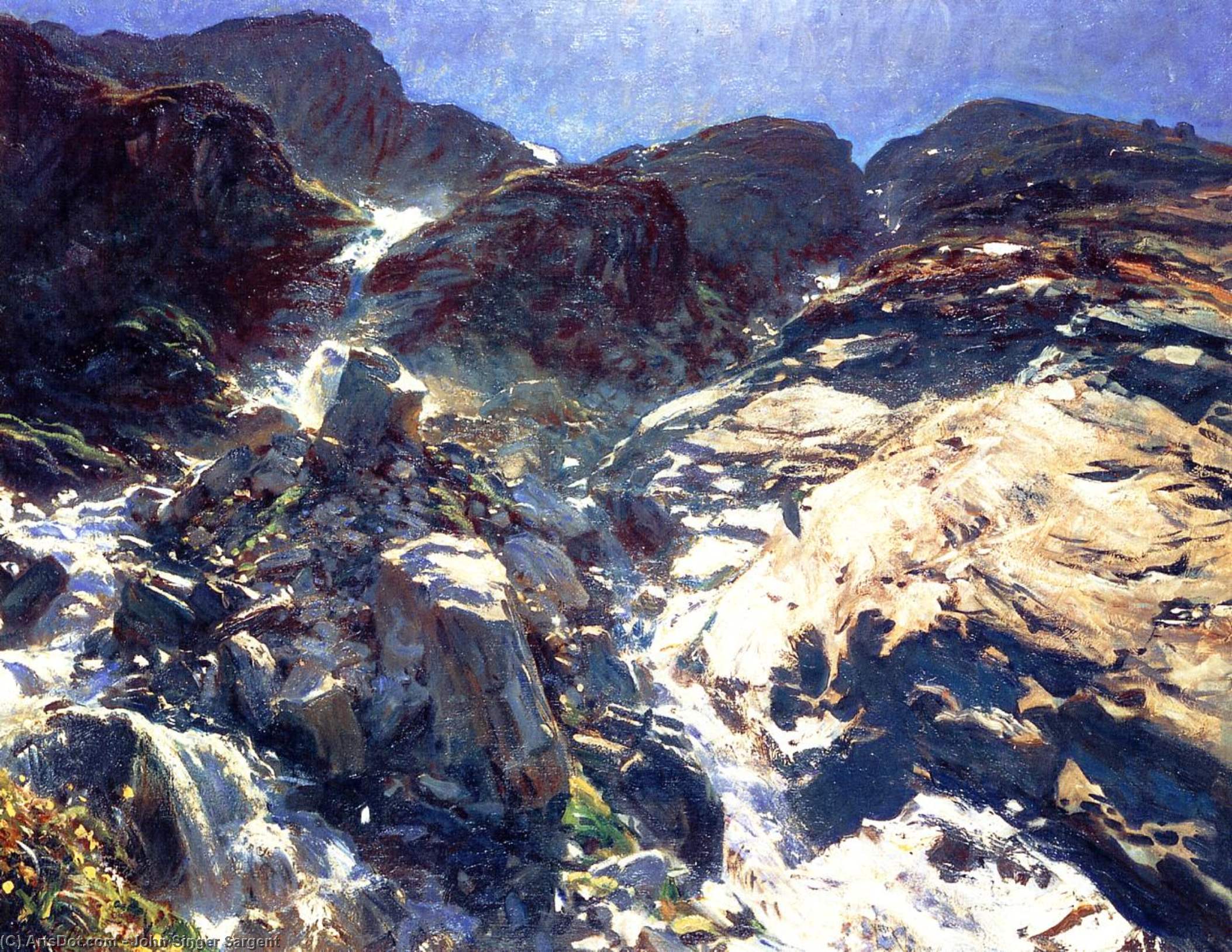 Wikioo.org - The Encyclopedia of Fine Arts - Painting, Artwork by John Singer Sargent - Glacier Streams
