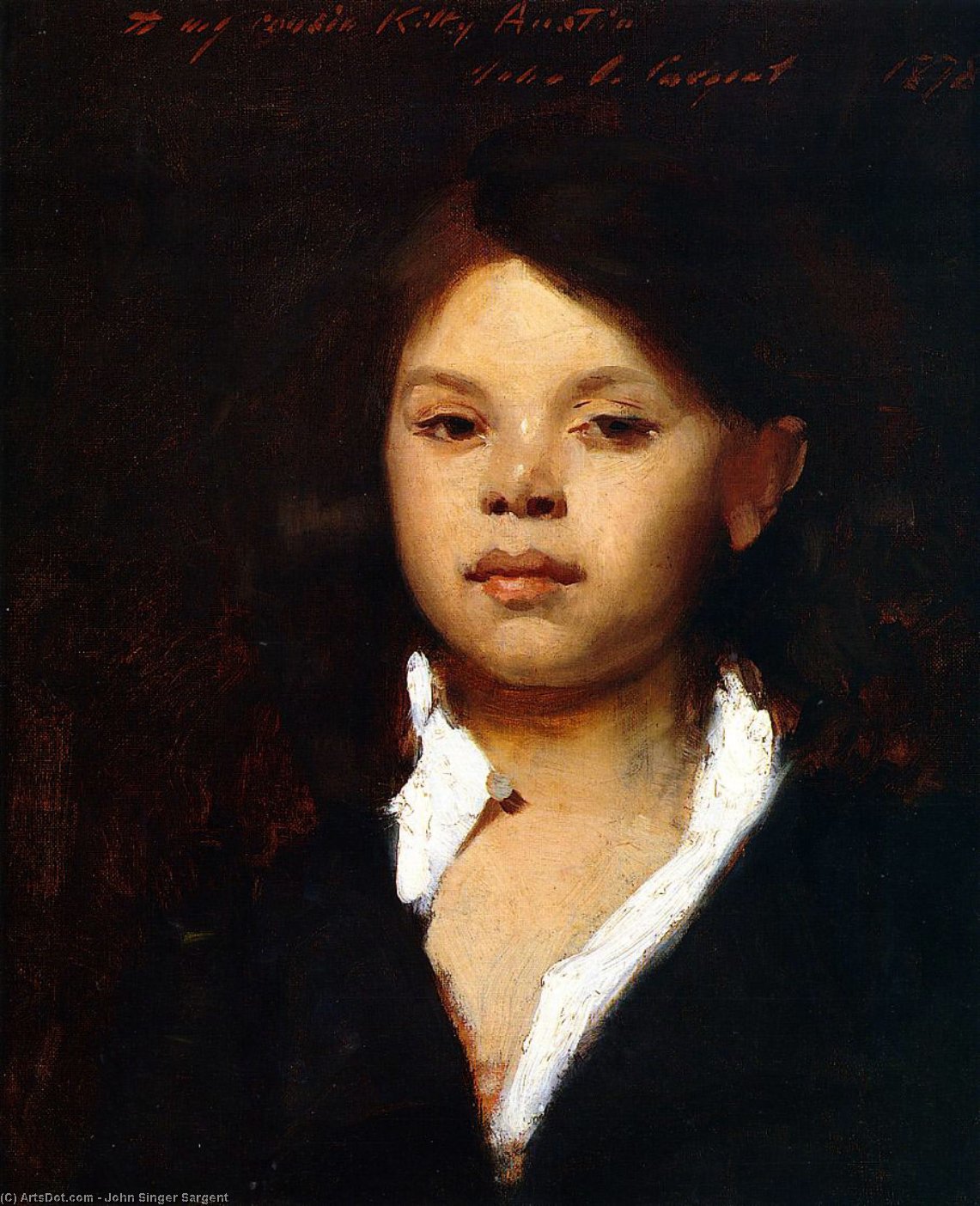 Wikioo.org - The Encyclopedia of Fine Arts - Painting, Artwork by John Singer Sargent - Head of an Italian Girl
