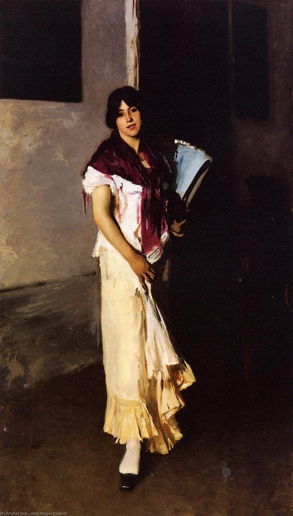 Wikioo.org - The Encyclopedia of Fine Arts - Painting, Artwork by John Singer Sargent - Italian Girl with Fan