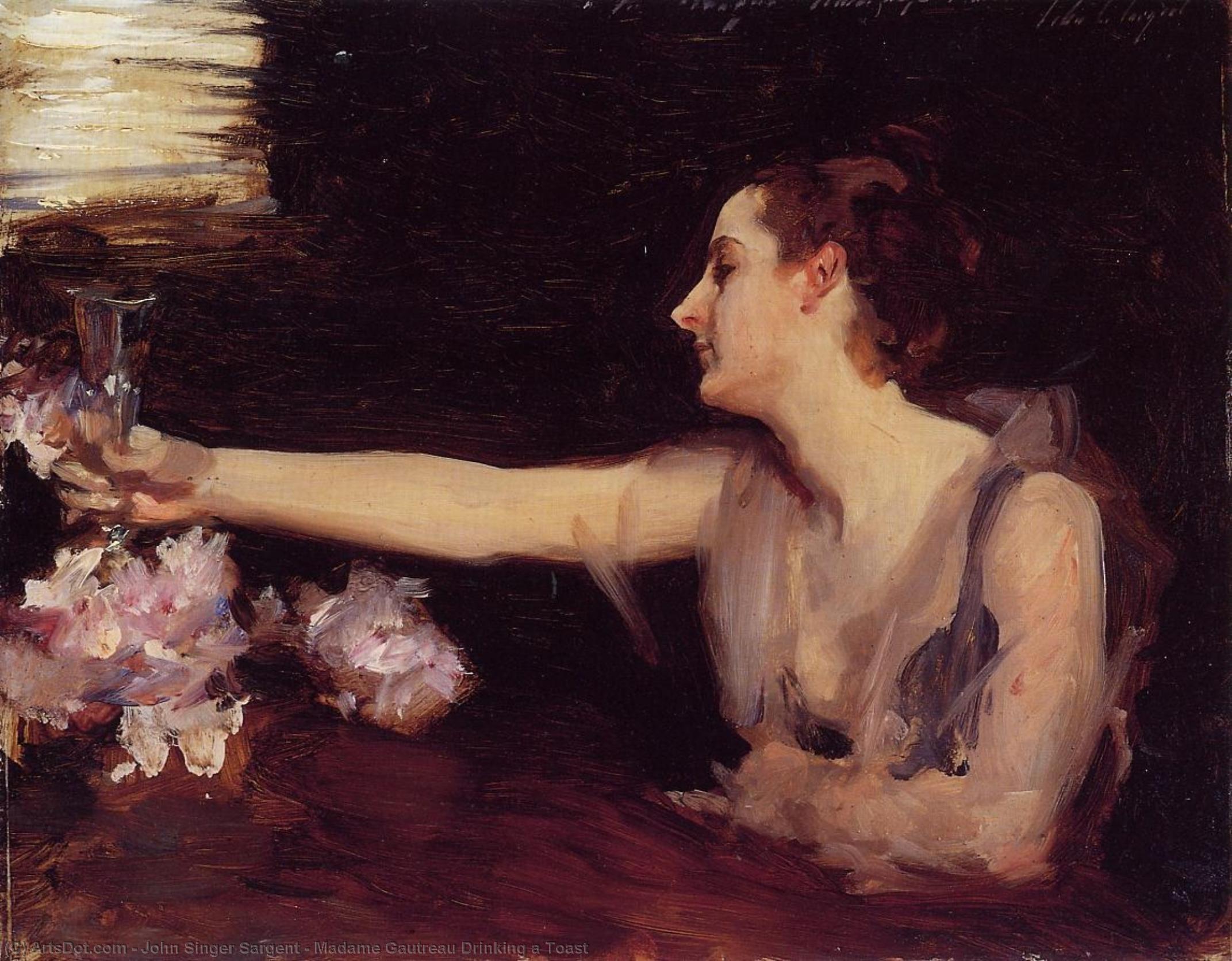 Wikioo.org - The Encyclopedia of Fine Arts - Painting, Artwork by John Singer Sargent - Madame Gautreau Drinking a Toast