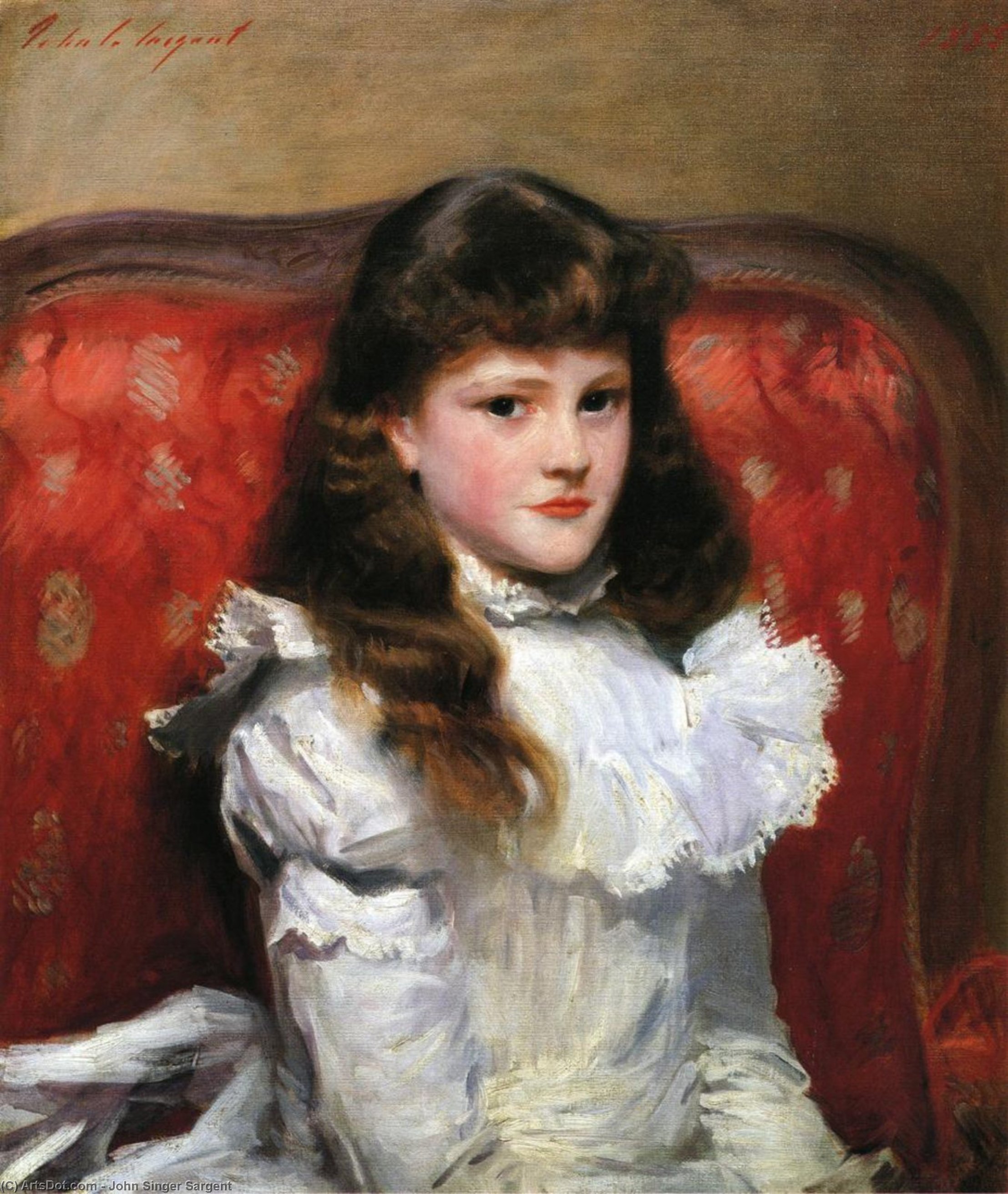 Wikioo.org - The Encyclopedia of Fine Arts - Painting, Artwork by John Singer Sargent - Miss Cara Burch