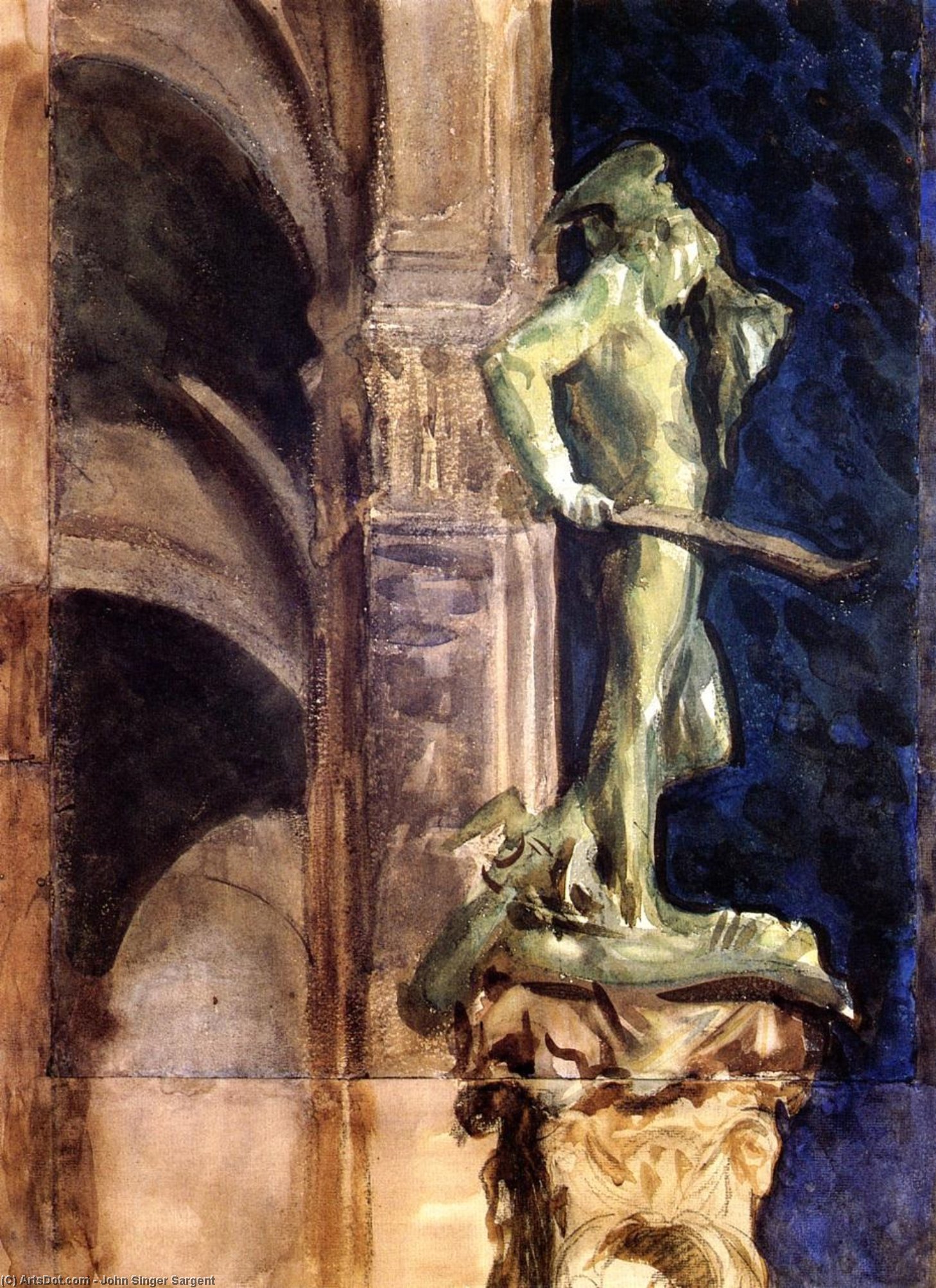 WikiOO.org - Encyclopedia of Fine Arts - Lukisan, Artwork John Singer Sargent - Perseus by Night