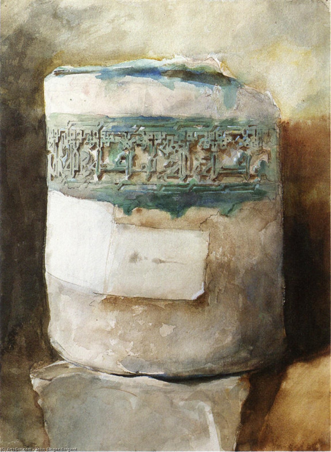 WikiOO.org - Enciklopedija likovnih umjetnosti - Slikarstvo, umjetnička djela John Singer Sargent - Persian Artifact with Faience Decoration