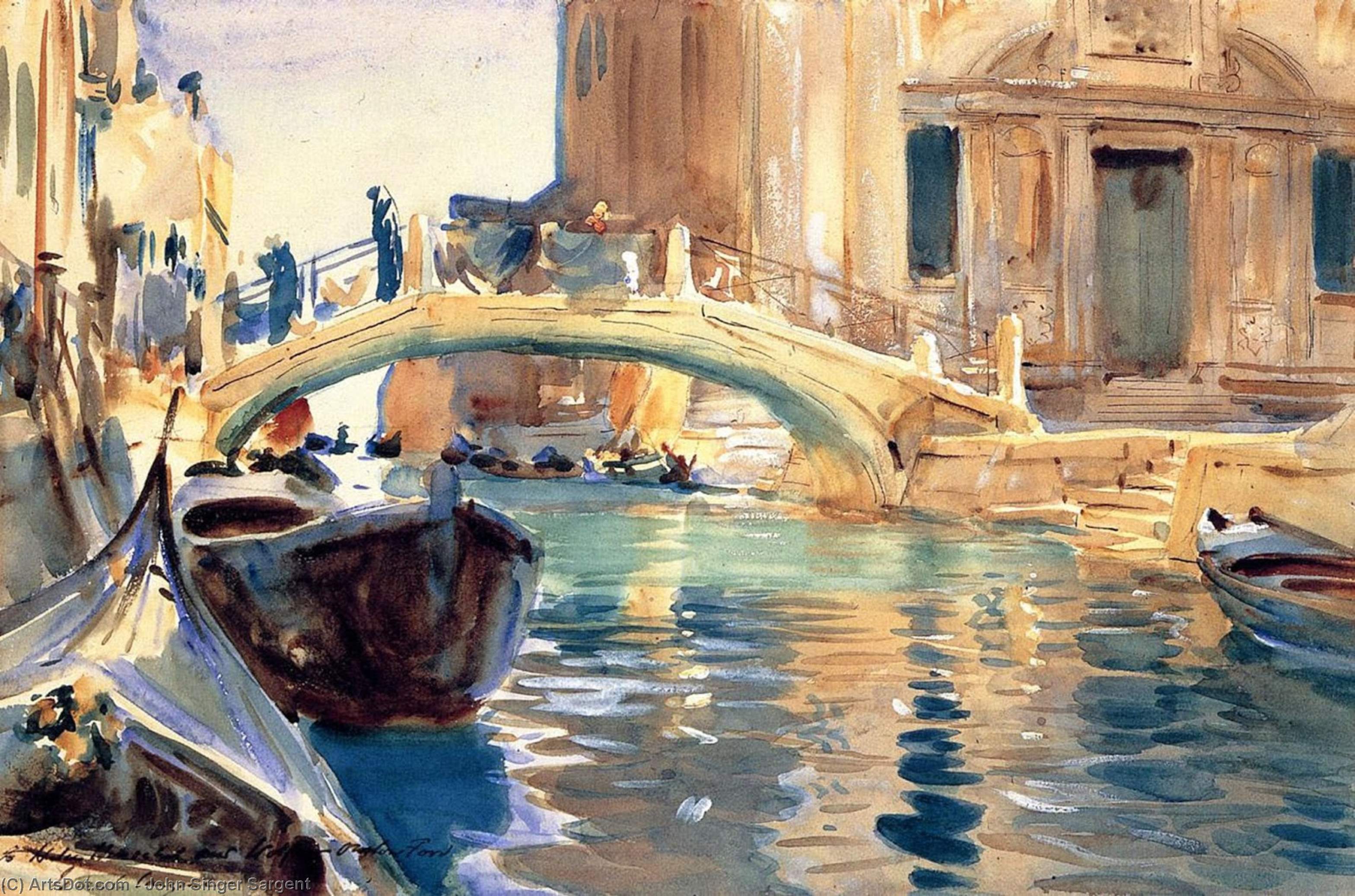 Wikioo.org - The Encyclopedia of Fine Arts - Painting, Artwork by John Singer Sargent - Ponte San Giuseppe di Castello, Venice