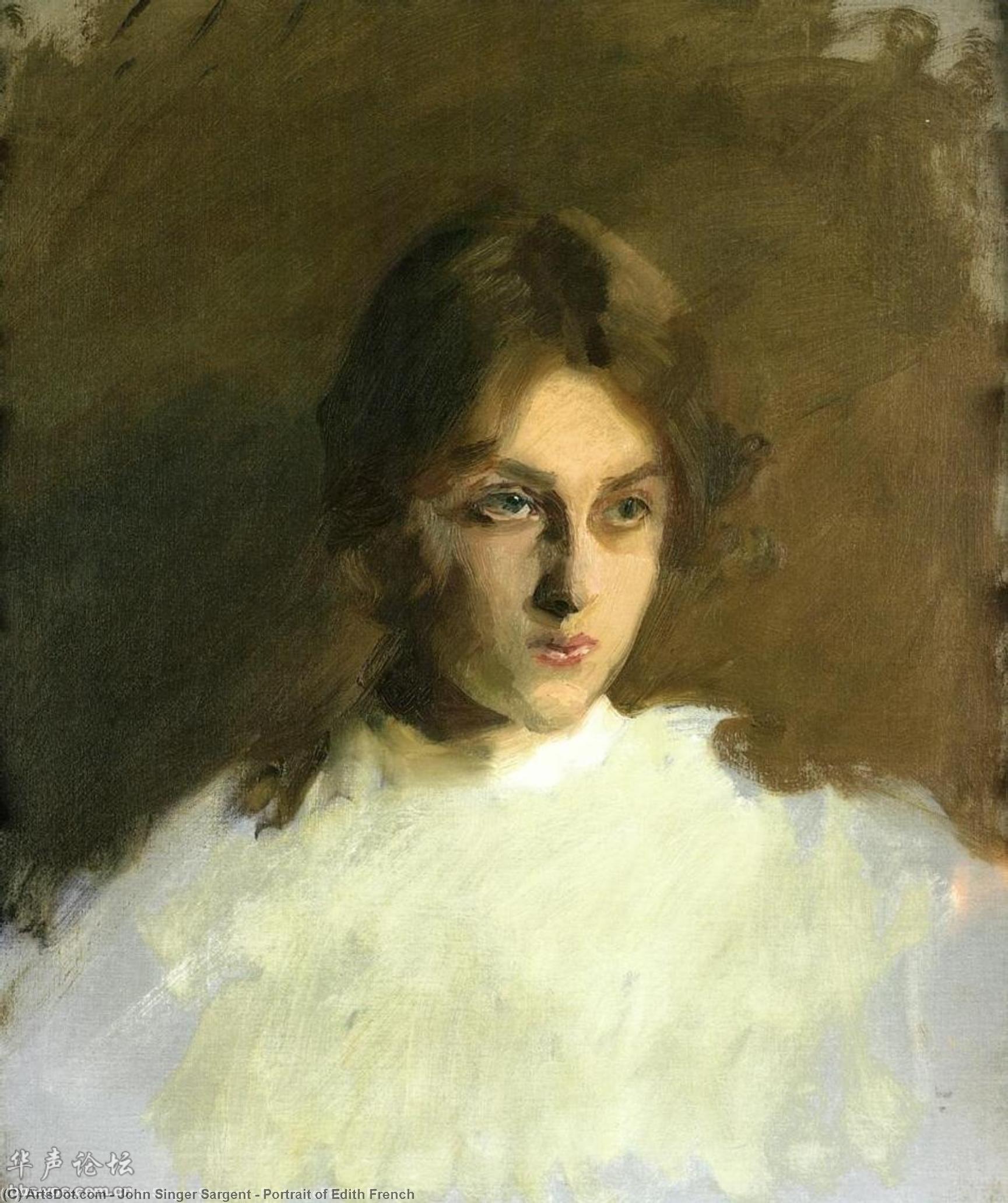WikiOO.org - Енциклопедія образотворчого мистецтва - Живопис, Картини
 John Singer Sargent - Portrait of Edith French