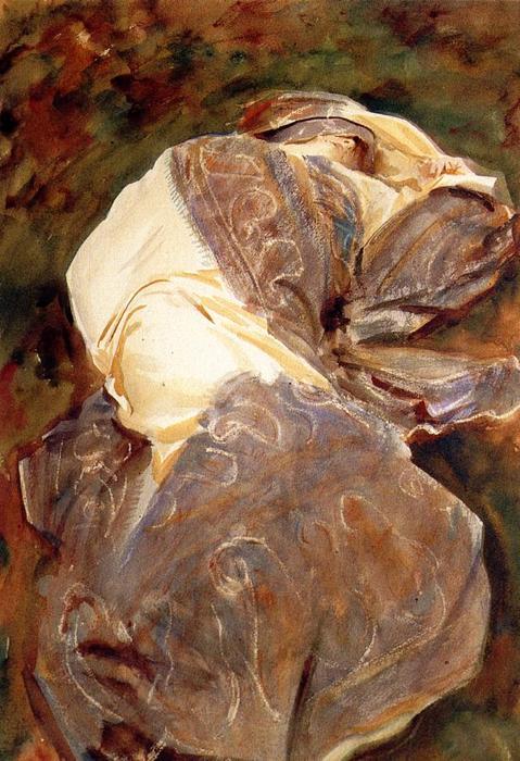 Wikioo.org - The Encyclopedia of Fine Arts - Painting, Artwork by John Singer Sargent - Reclining Figure