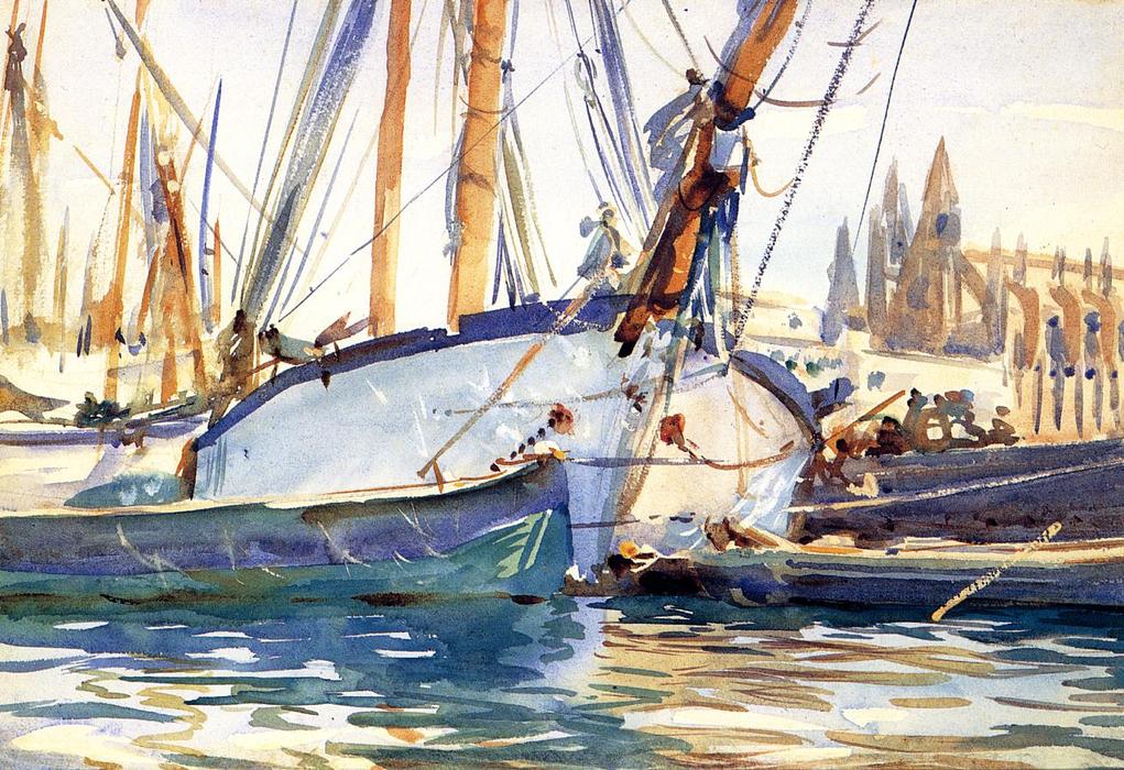 WikiOO.org - Encyclopedia of Fine Arts - Maľba, Artwork John Singer Sargent - Shipping, Majorca