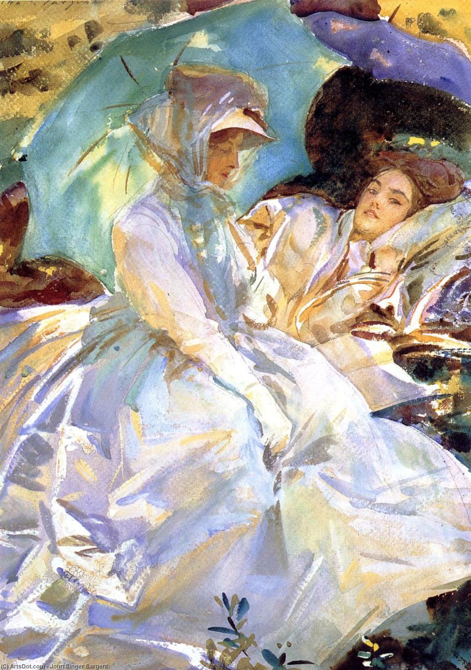 Wikioo.org - The Encyclopedia of Fine Arts - Painting, Artwork by John Singer Sargent - Simplon Pass. Reading