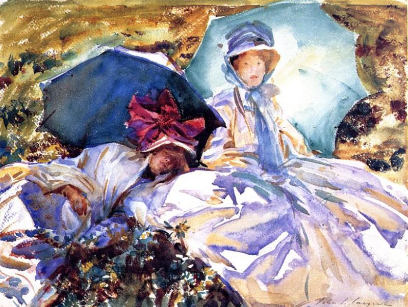 Wikioo.org - The Encyclopedia of Fine Arts - Painting, Artwork by John Singer Sargent - Simplon Pass. The Green Parasol