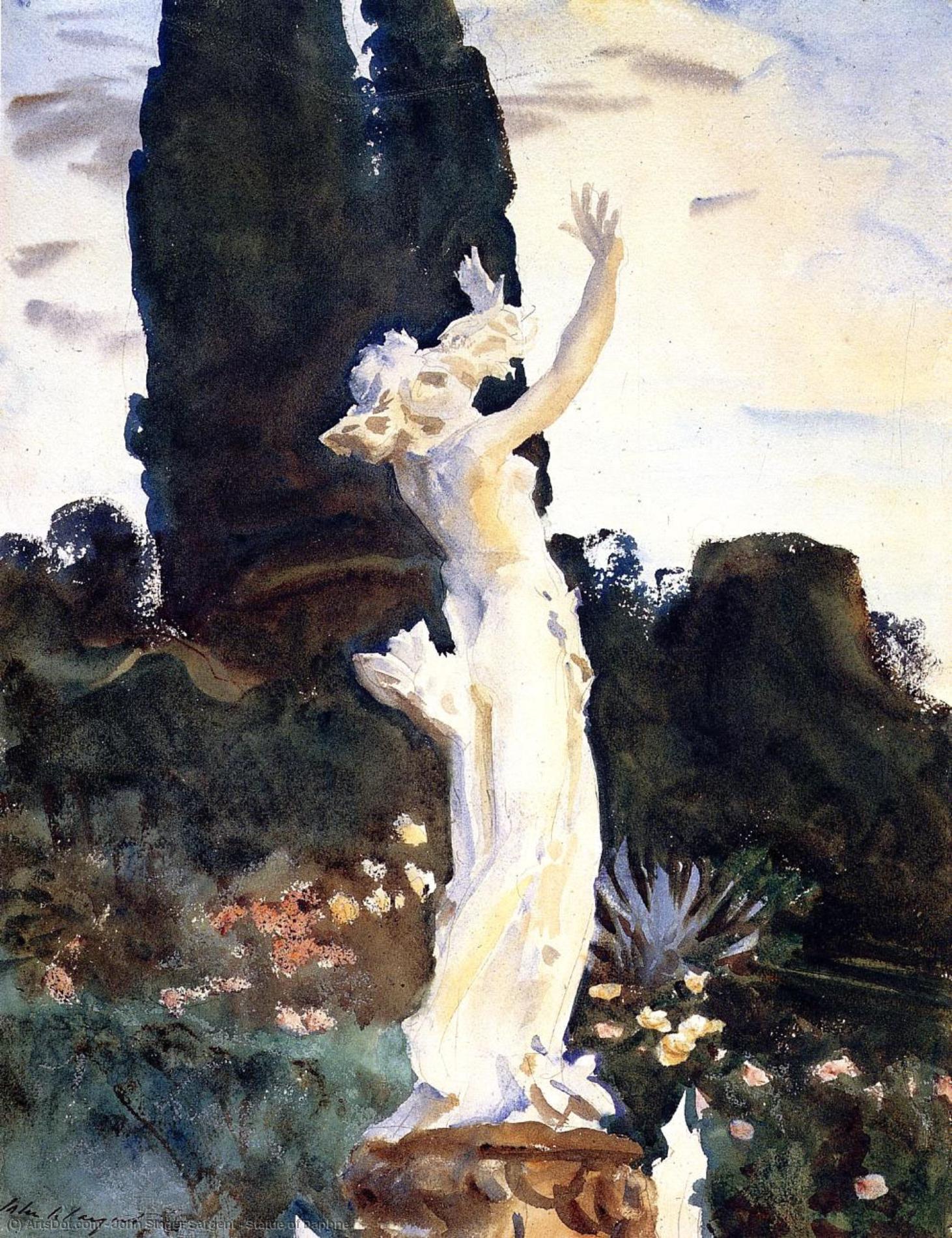 WikiOO.org - Enciclopédia das Belas Artes - Pintura, Arte por John Singer Sargent - Statue of Daphne