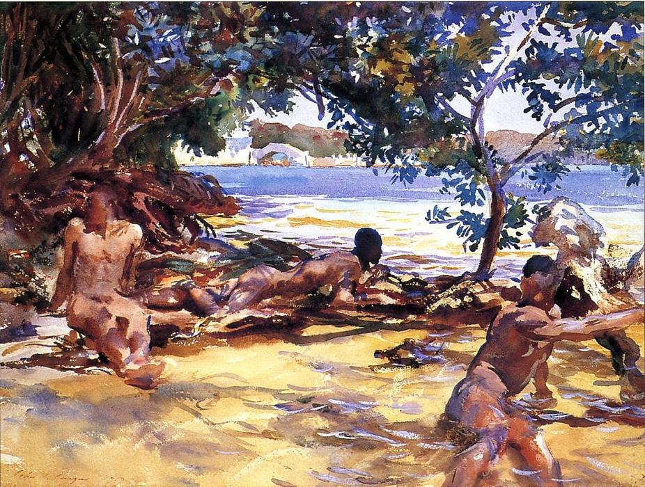 WikiOO.org - Encyclopedia of Fine Arts - Maľba, Artwork John Singer Sargent - The Bathers