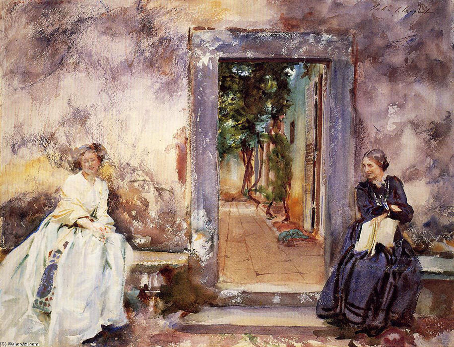 Wikioo.org - The Encyclopedia of Fine Arts - Painting, Artwork by John Singer Sargent - The Garden Wall