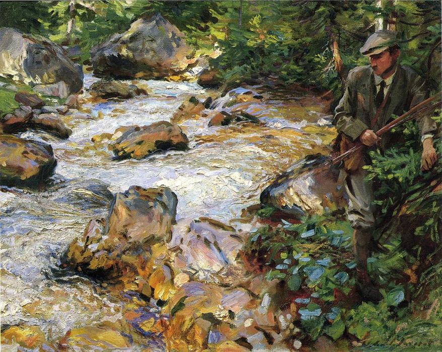 Wikioo.org - The Encyclopedia of Fine Arts - Painting, Artwork by John Singer Sargent - Trout Stream in the Tyrol