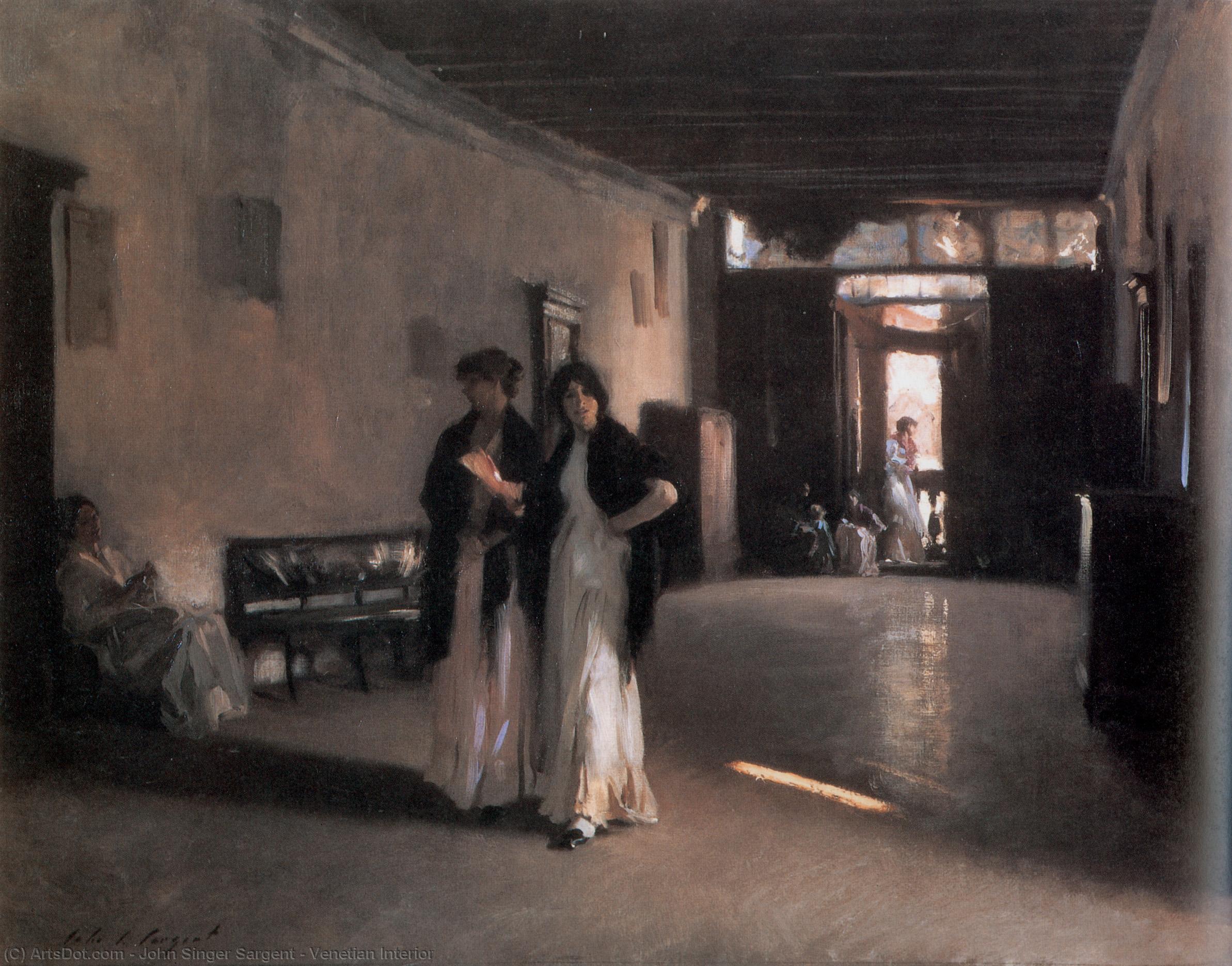 WikiOO.org - دایره المعارف هنرهای زیبا - نقاشی، آثار هنری John Singer Sargent - Venetian Interior
