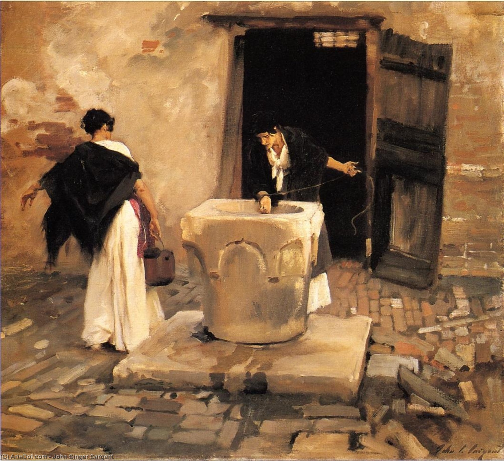 Wikioo.org - The Encyclopedia of Fine Arts - Painting, Artwork by John Singer Sargent - Venetian Water Carriers