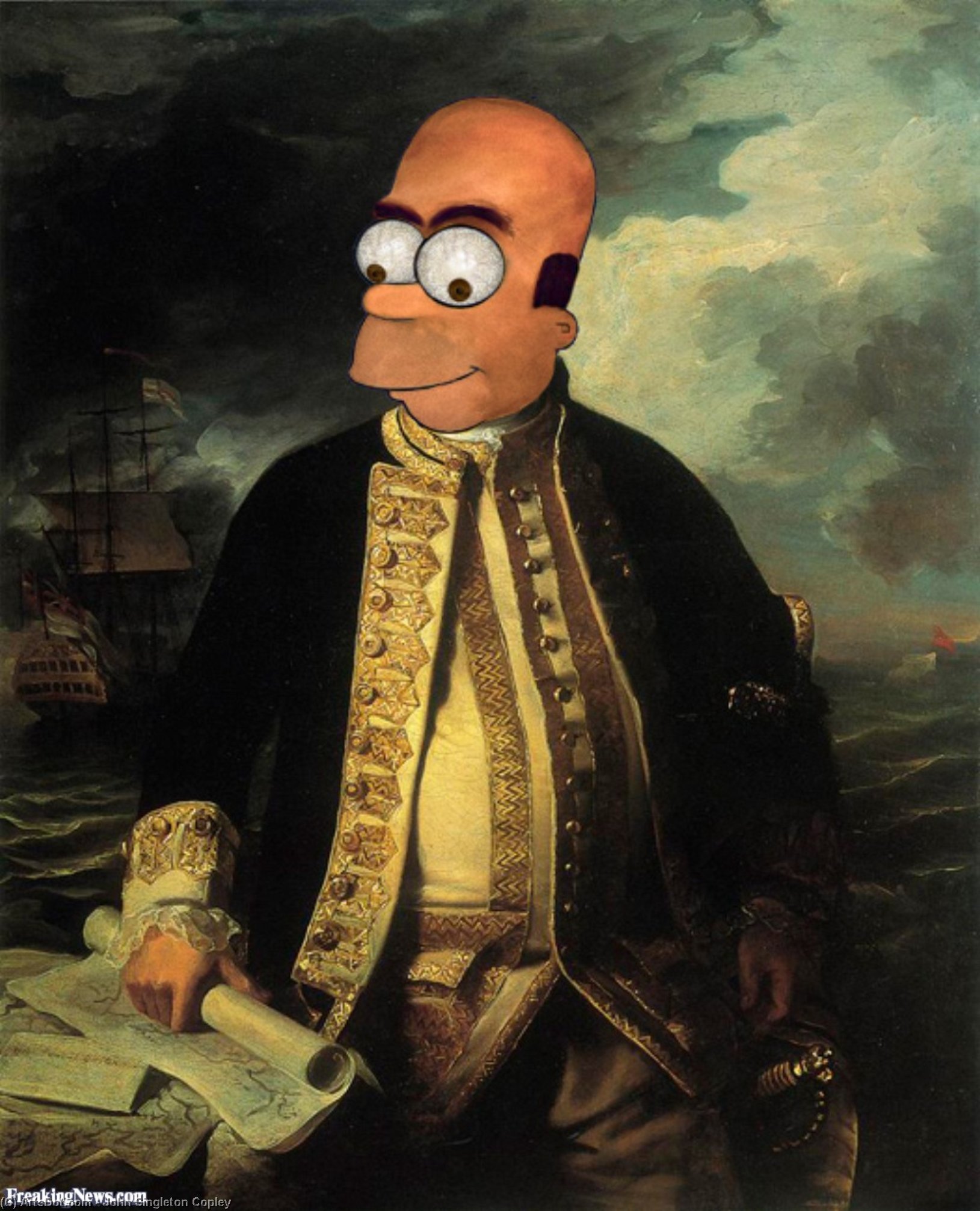 Wikioo.org - สารานุกรมวิจิตรศิลป์ - จิตรกรรม John Singleton Copley - Clark Gayton, Admiral of the White