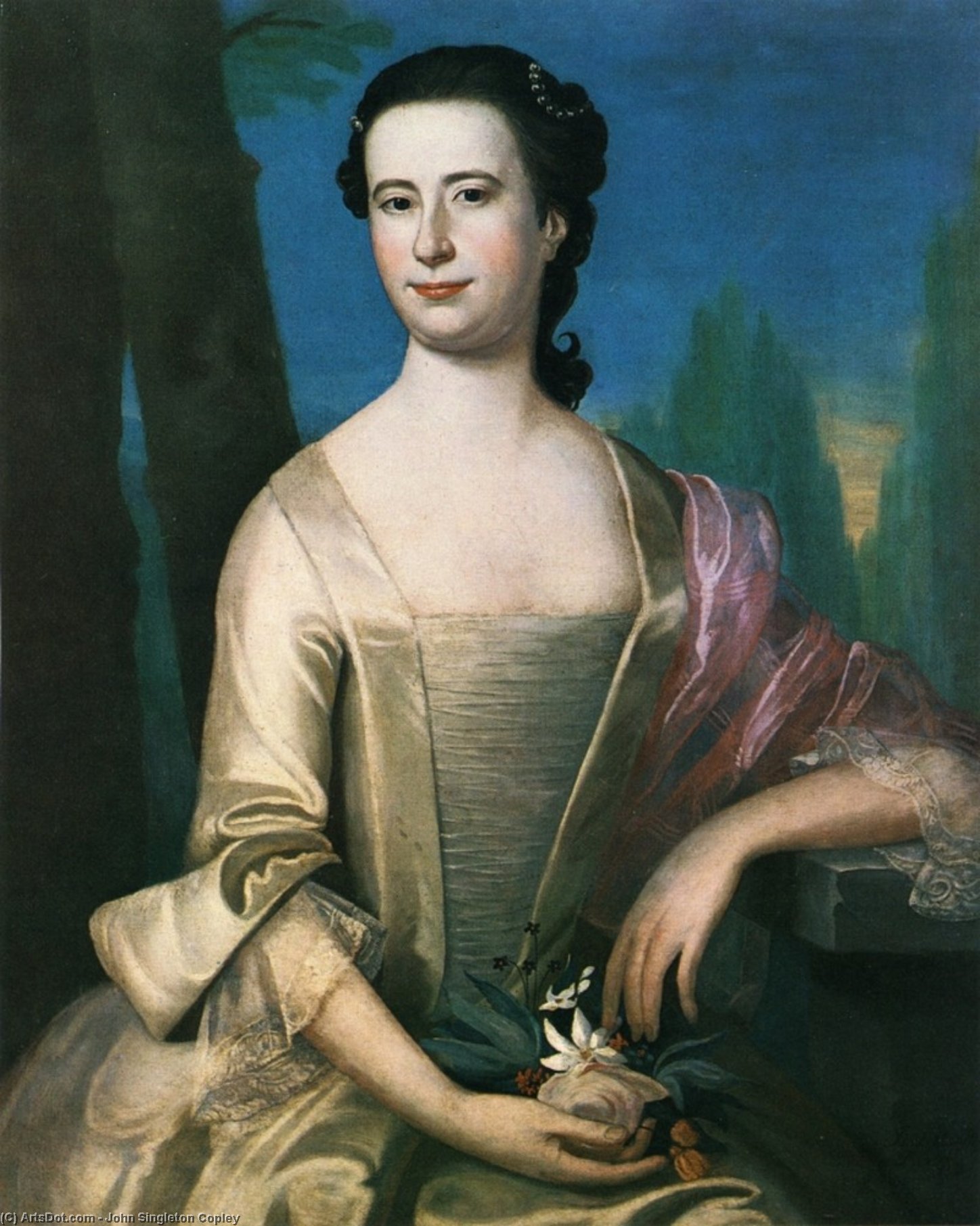 Wikoo.org - موسوعة الفنون الجميلة - اللوحة، العمل الفني John Singleton Copley - Portrait of a Woman