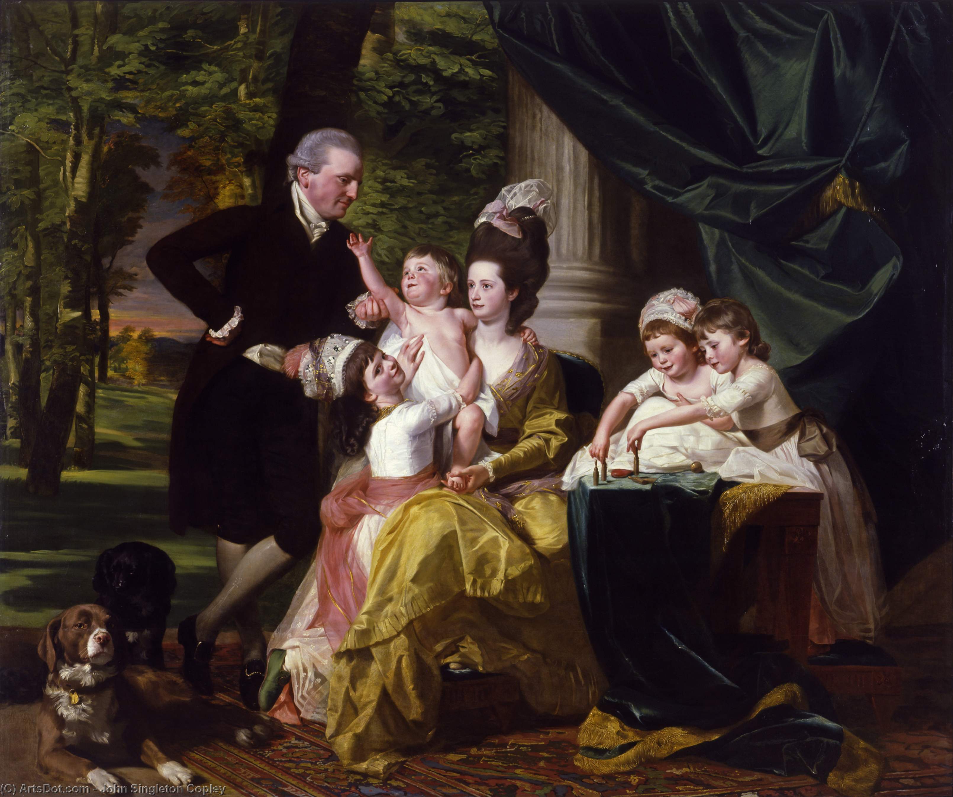 Wikioo.org – La Enciclopedia de las Bellas Artes - Pintura, Obras de arte de John Singleton Copley - Sir William Pepperrell y Familia
