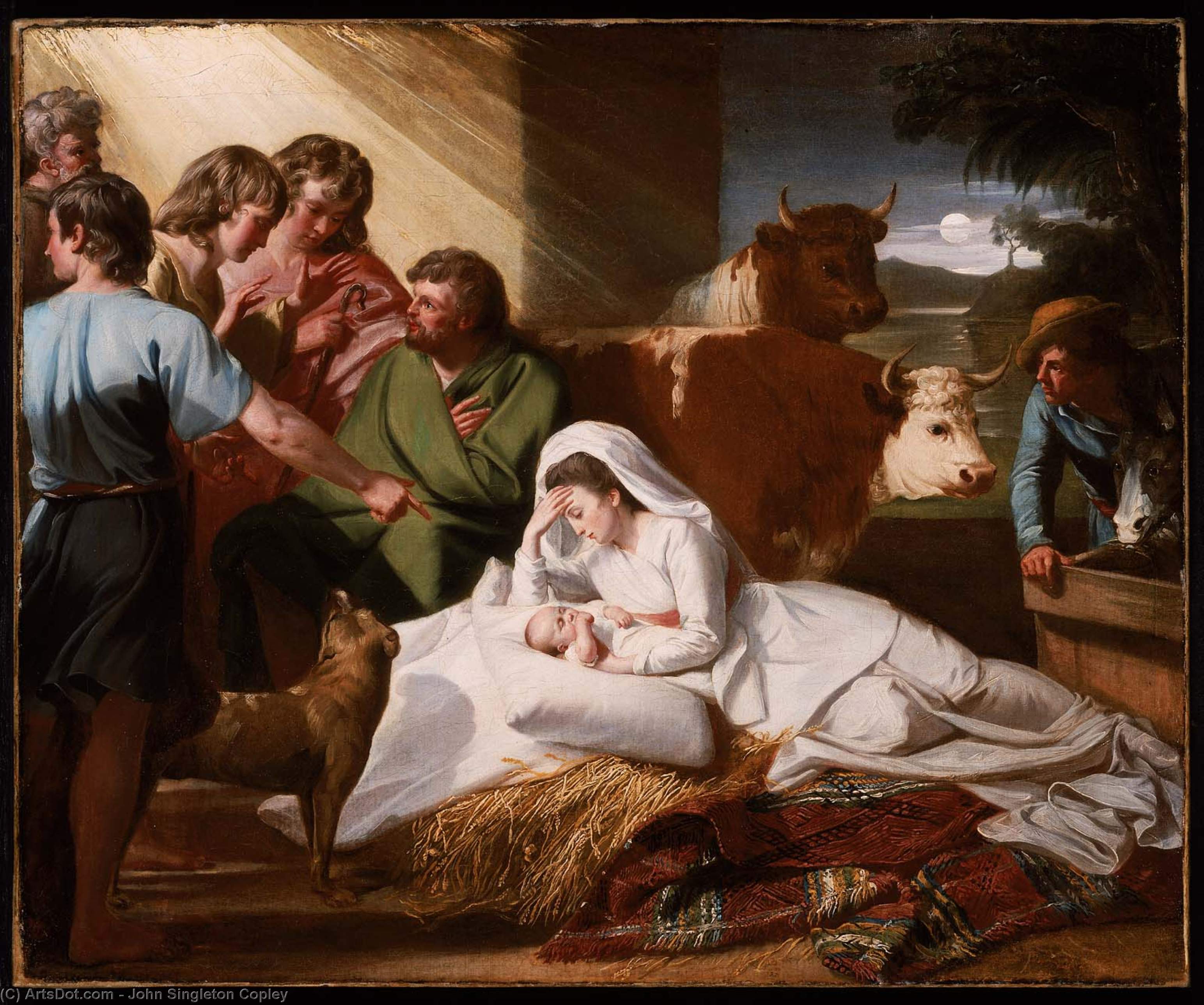 Wikoo.org - موسوعة الفنون الجميلة - اللوحة، العمل الفني John Singleton Copley - The Nativity