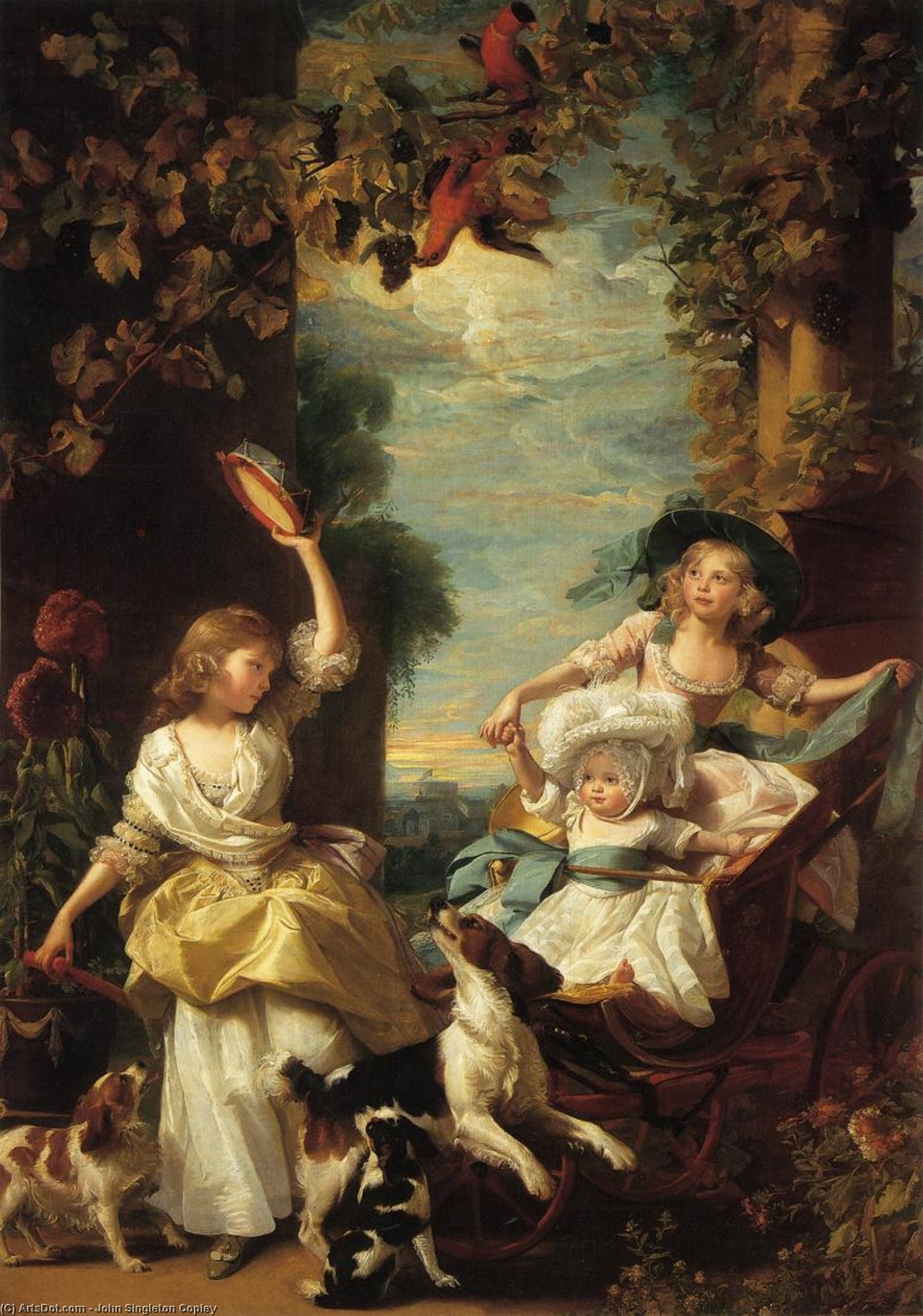 WikiOO.org - Енциклопедия за изящни изкуства - Живопис, Произведения на изкуството John Singleton Copley - The three youngest daughters of George III