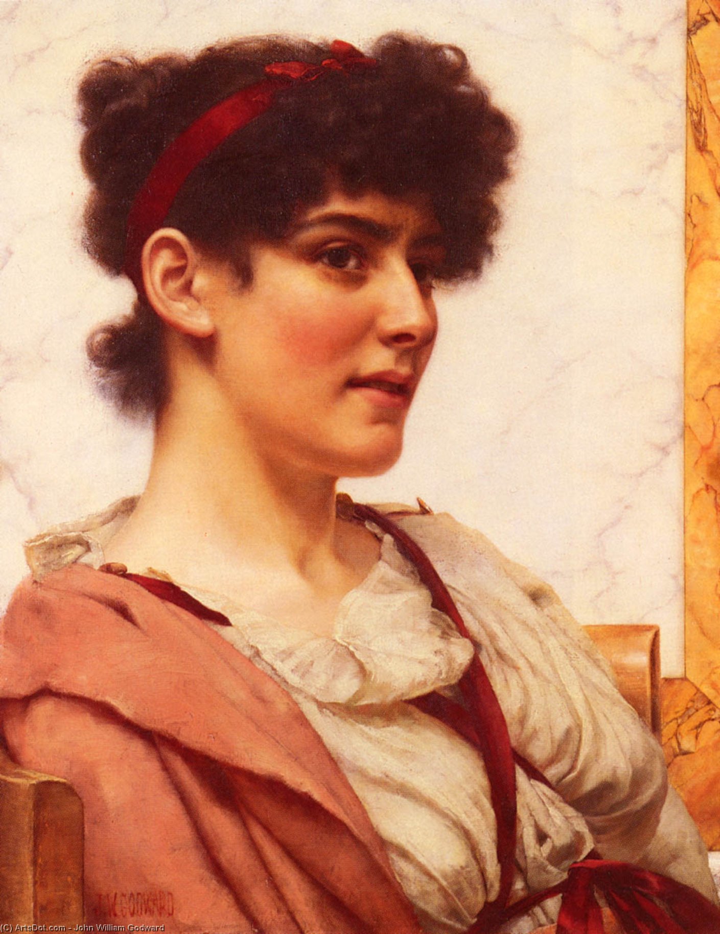 WikiOO.org - Encyclopedia of Fine Arts - Maleri, Artwork John William Godward - A Classical Beauty 2