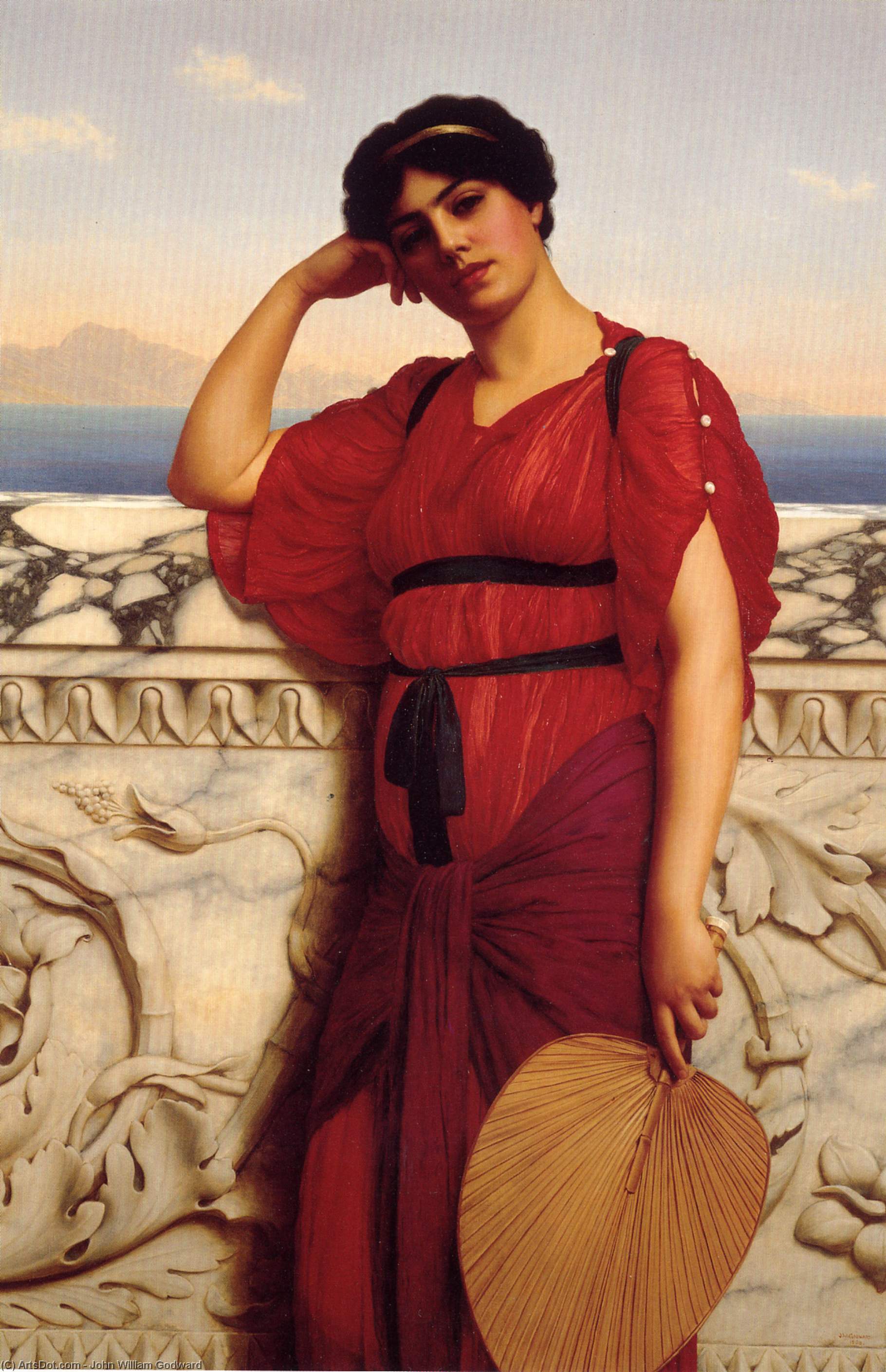 WikiOO.org - Енциклопедия за изящни изкуства - Живопис, Произведения на изкуството John William Godward - A Classical Lady