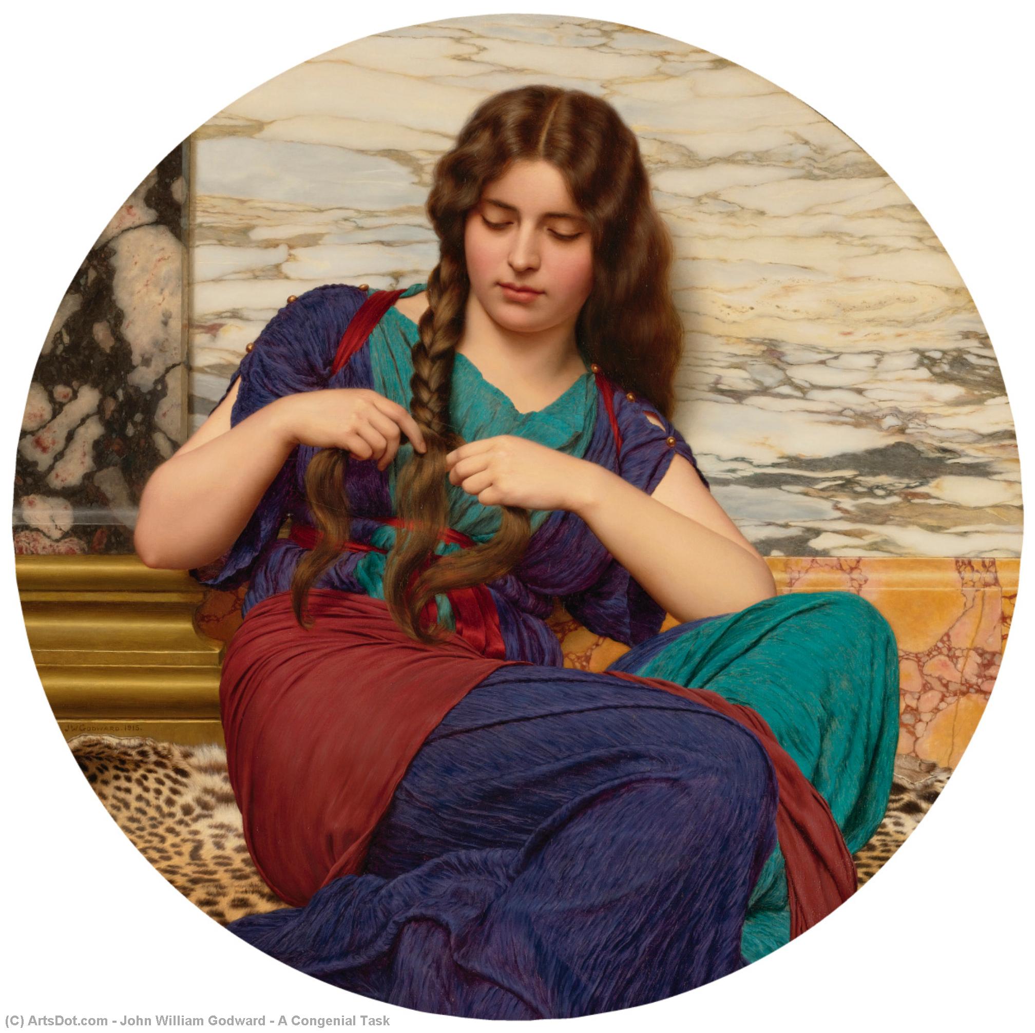 WikiOO.org - Encyclopedia of Fine Arts - Maľba, Artwork John William Godward - A Congenial Task