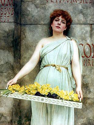 Wikioo.org - The Encyclopedia of Fine Arts - Painting, Artwork by John William Godward - A Flower Seller