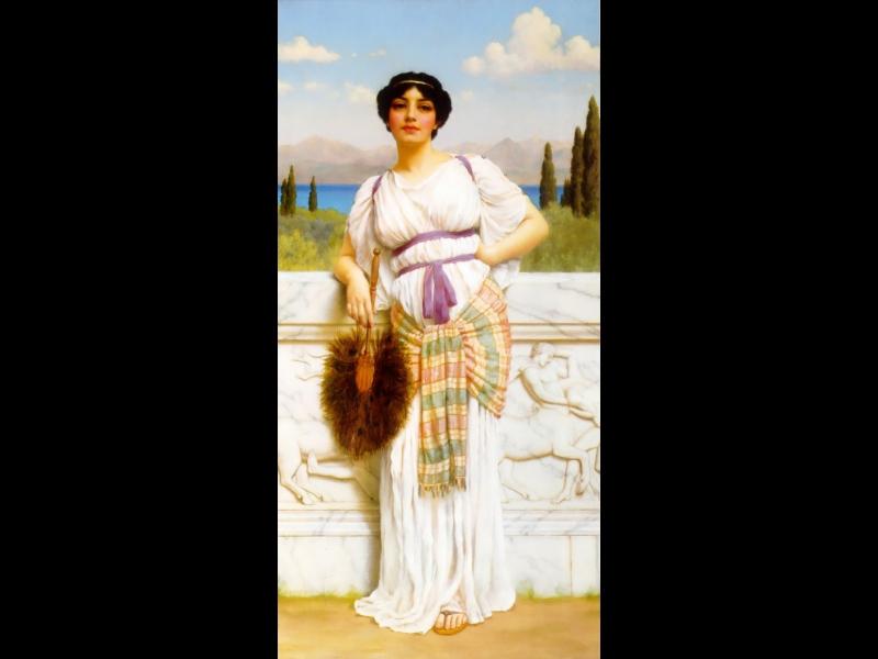WikiOO.org - Encyclopedia of Fine Arts - Maalaus, taideteos John William Godward - A Greek Beauty
