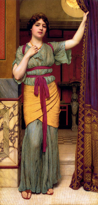Wikioo.org - The Encyclopedia of Fine Arts - Painting, Artwork by John William Godward - A Pompeian Lady