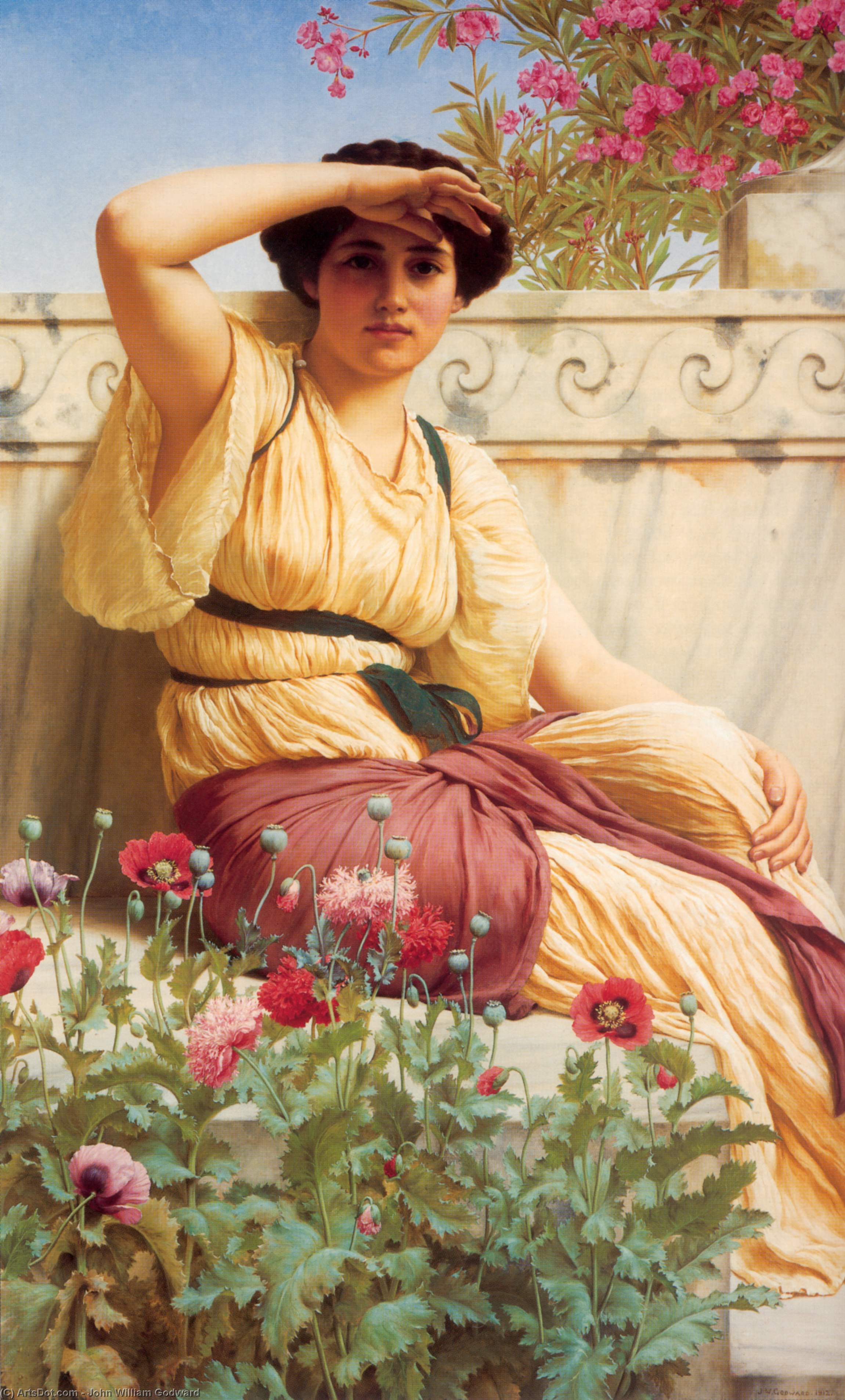 Wikioo.org - The Encyclopedia of Fine Arts - Painting, Artwork by John William Godward - A Tryst