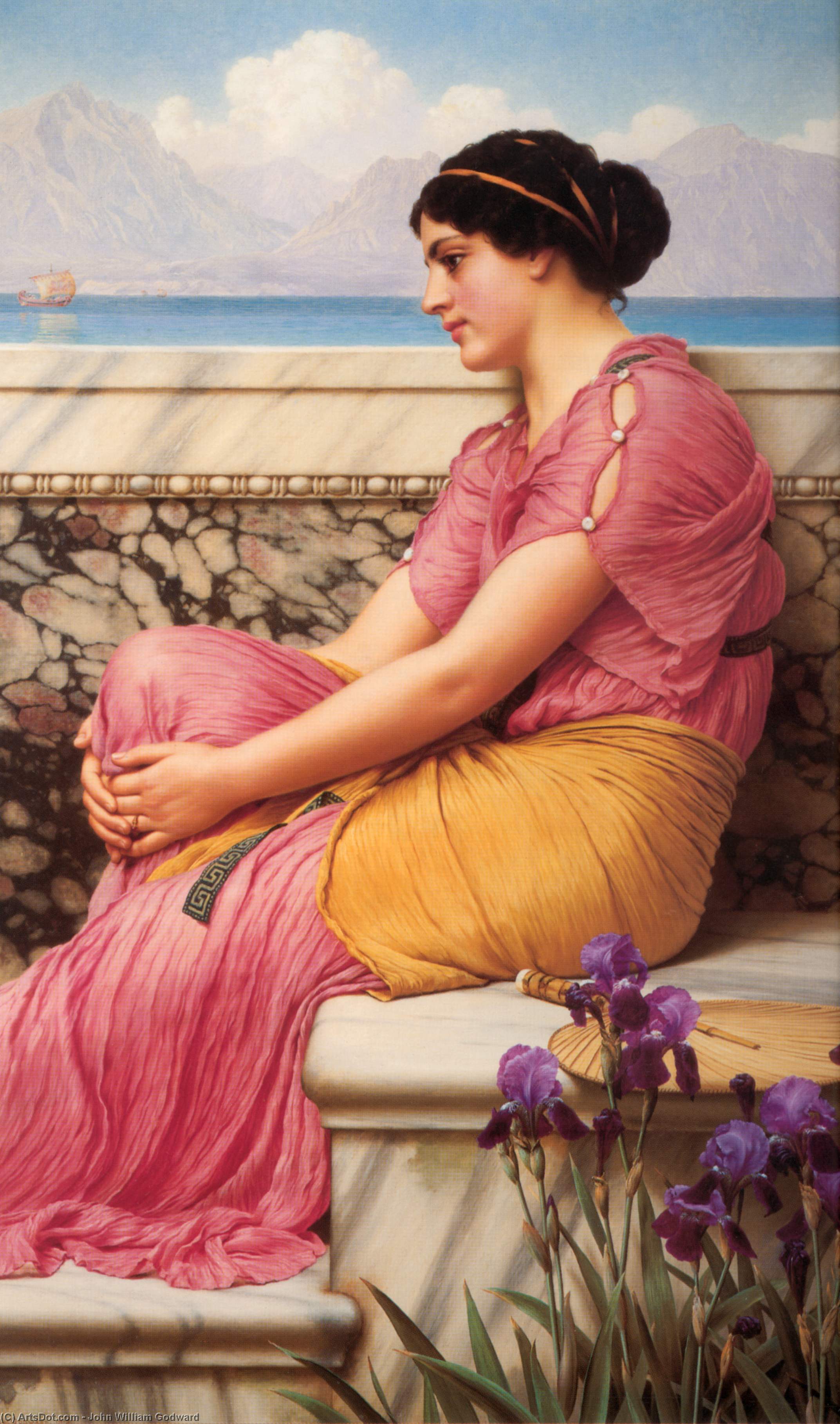 Wikioo.org - The Encyclopedia of Fine Arts - Painting, Artwork by John William Godward - Absence Makes the Heart Grow Fonder