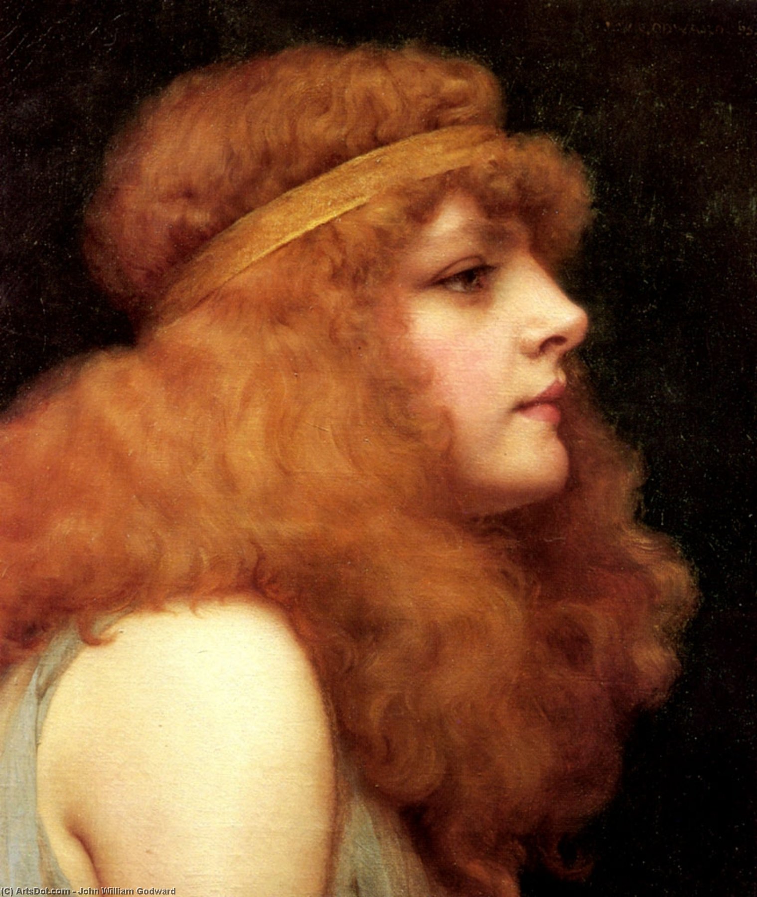WikiOO.org - دایره المعارف هنرهای زیبا - نقاشی، آثار هنری John William Godward - An Auburn Beauty