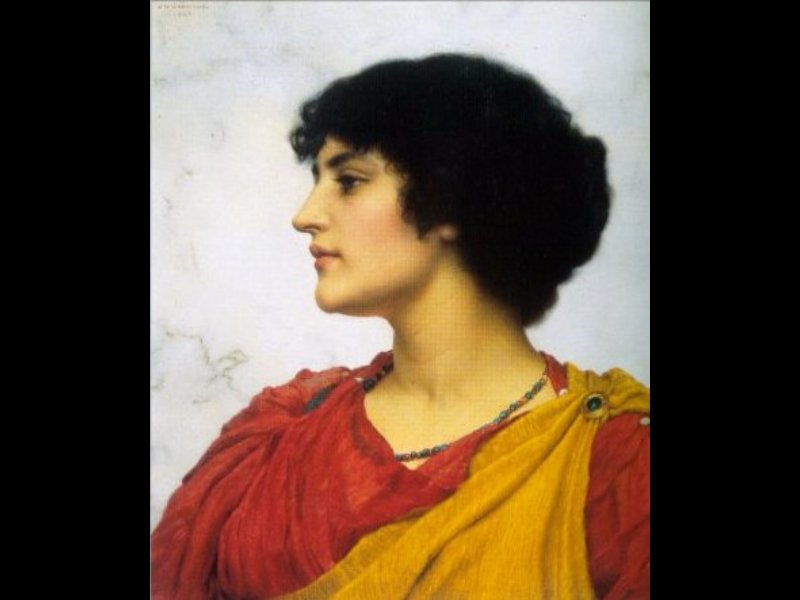 Wikioo.org – L'Encyclopédie des Beaux Arts - Peinture, Oeuvre de John William Godward - un italien Girls' Tête