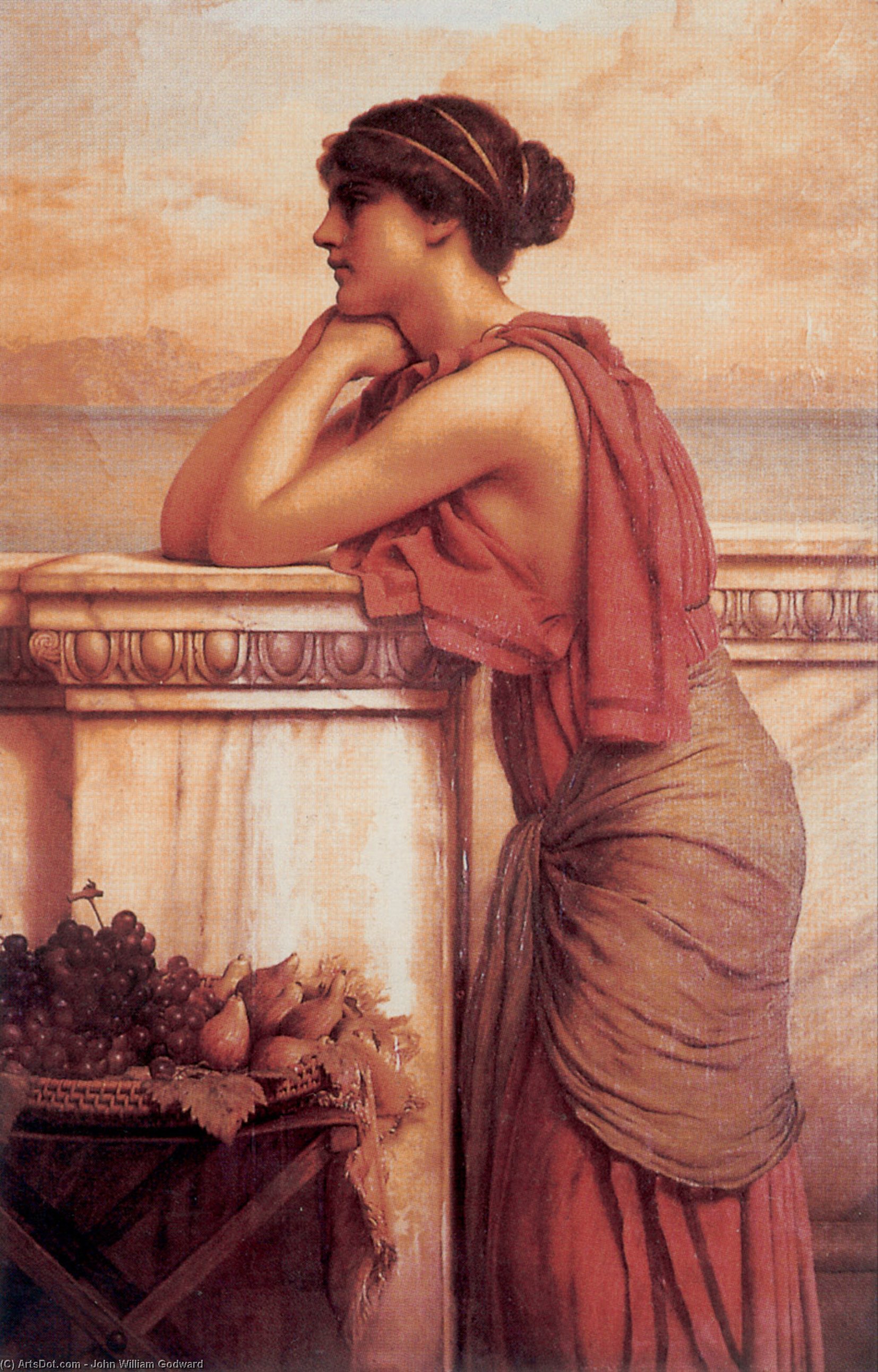 Wikioo.org - The Encyclopedia of Fine Arts - Painting, Artwork by John William Godward - By the Wayside