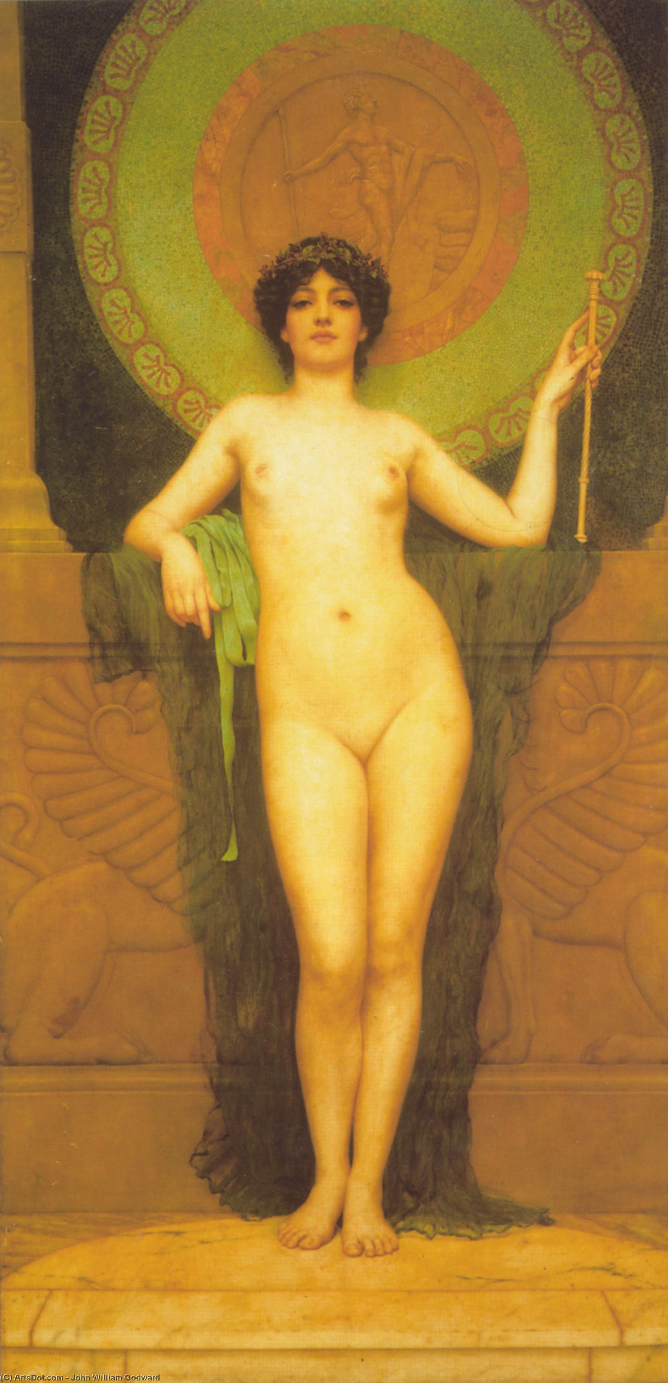 WikiOO.org - אנציקלופדיה לאמנויות יפות - ציור, יצירות אמנות John William Godward - Campaspe