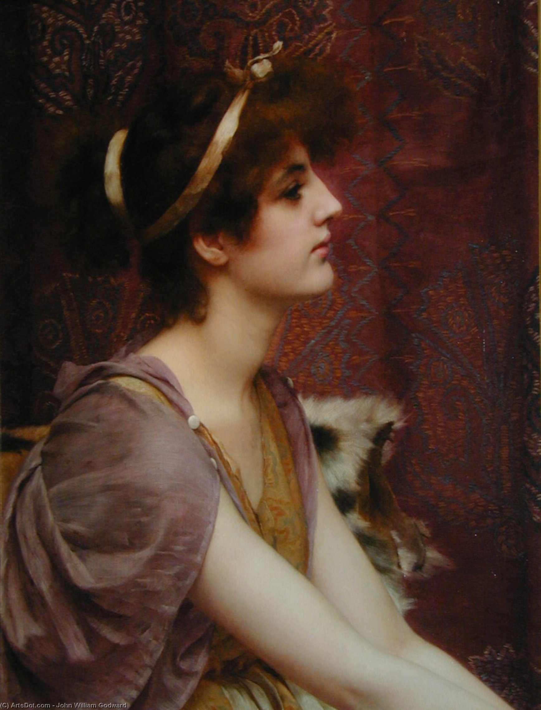 WikiOO.org - Encyclopedia of Fine Arts - Lukisan, Artwork John William Godward - Classical Beauty