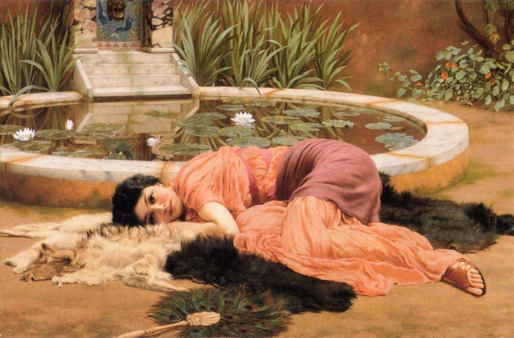 Wikioo.org - The Encyclopedia of Fine Arts - Painting, Artwork by John William Godward - Dolce far niente
