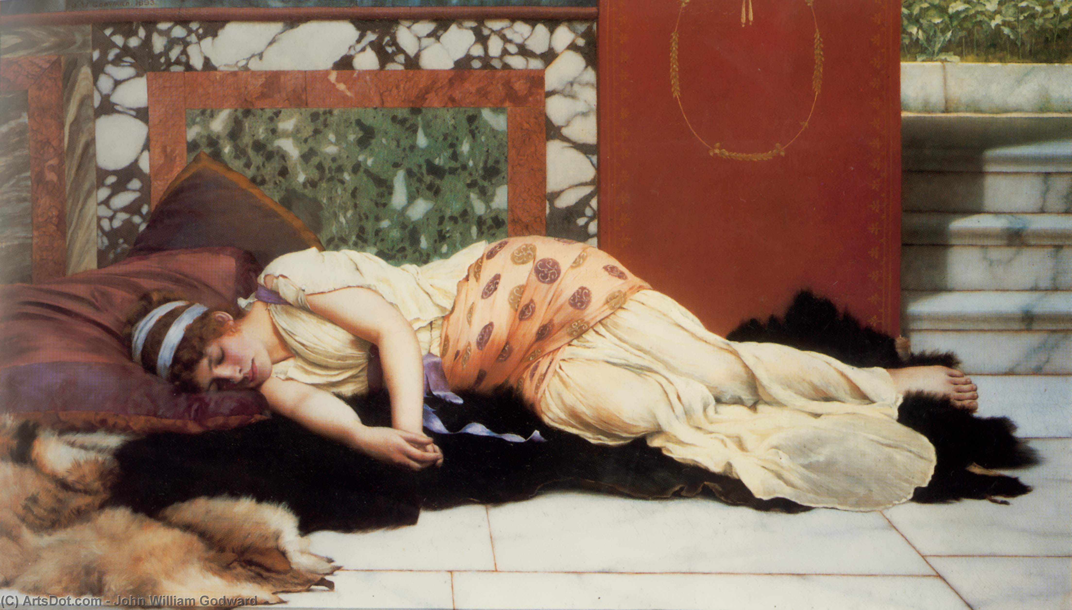 WikiOO.org - Encyclopedia of Fine Arts - Lukisan, Artwork John William Godward - Endymion
