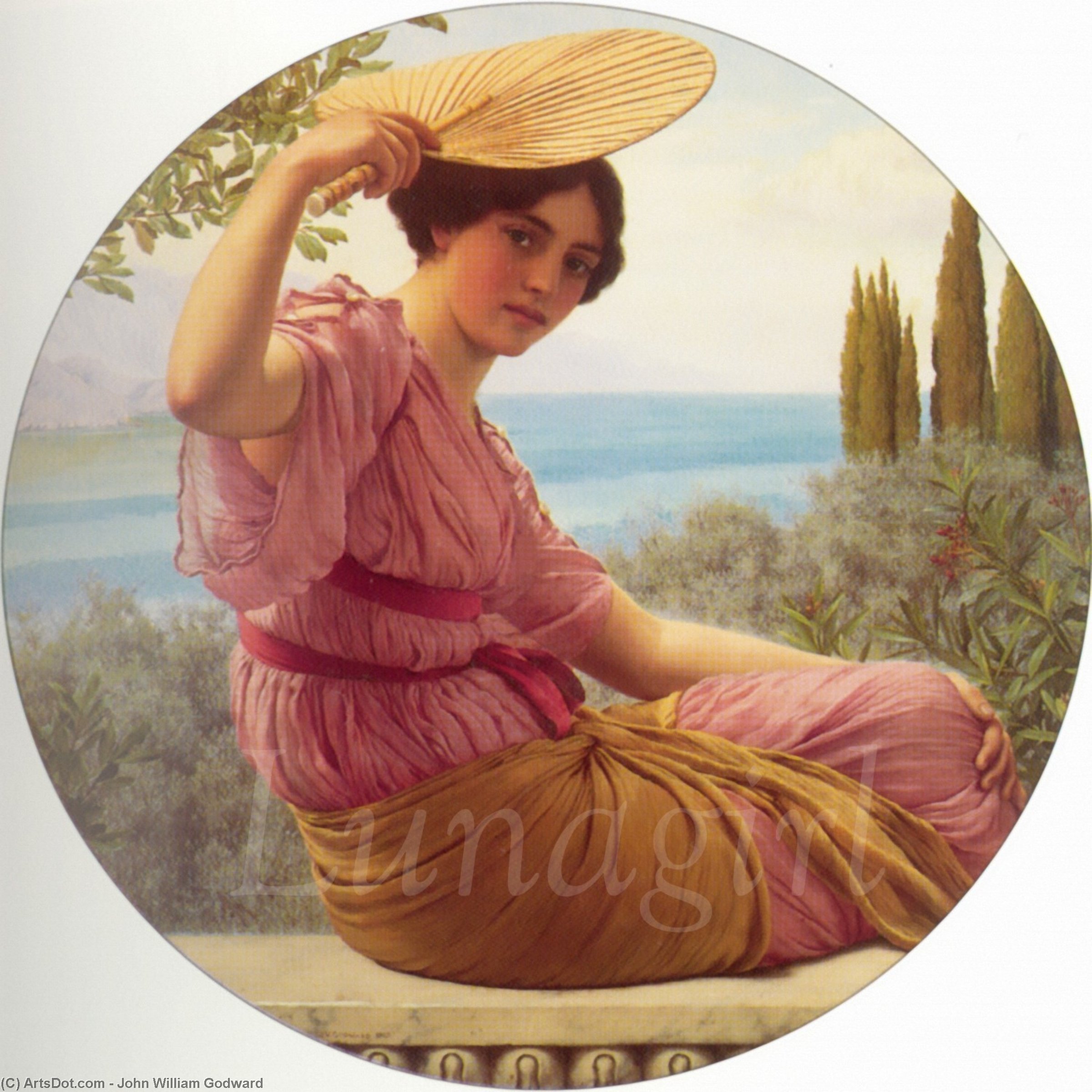Wikioo.org – La Enciclopedia de las Bellas Artes - Pintura, Obras de arte de John William Godward - dorado horas