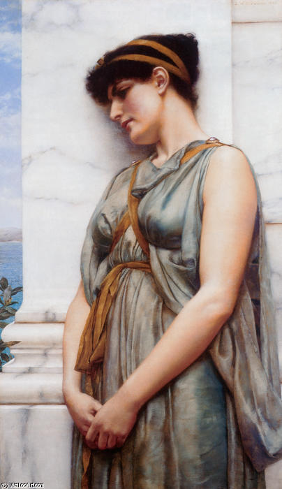 WikiOO.org - Εγκυκλοπαίδεια Καλών Τεχνών - Ζωγραφική, έργα τέχνης John William Godward - Grecian Reverie