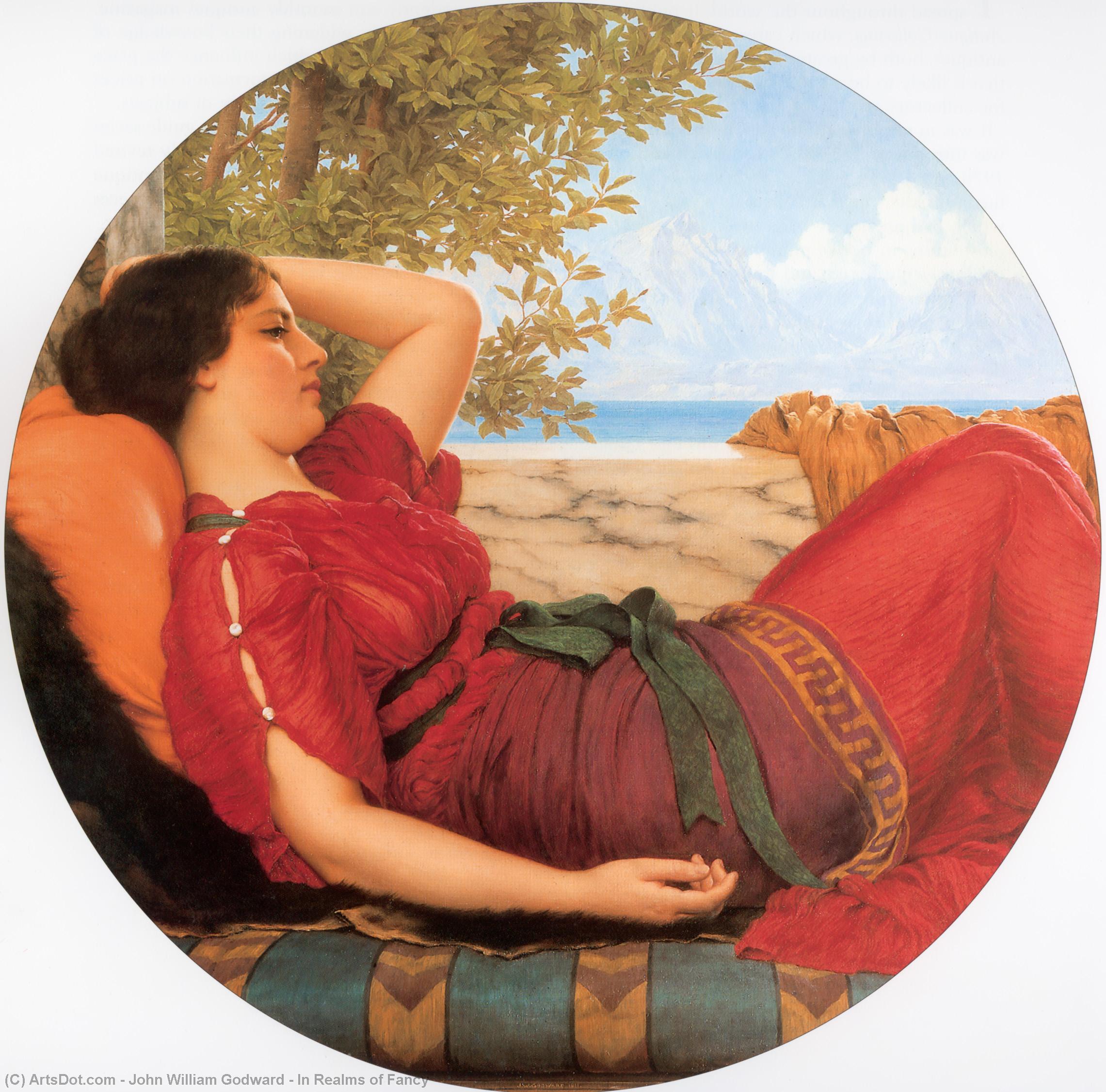 WikiOO.org - Енциклопедия за изящни изкуства - Живопис, Произведения на изкуството John William Godward - In Realms of Fancy