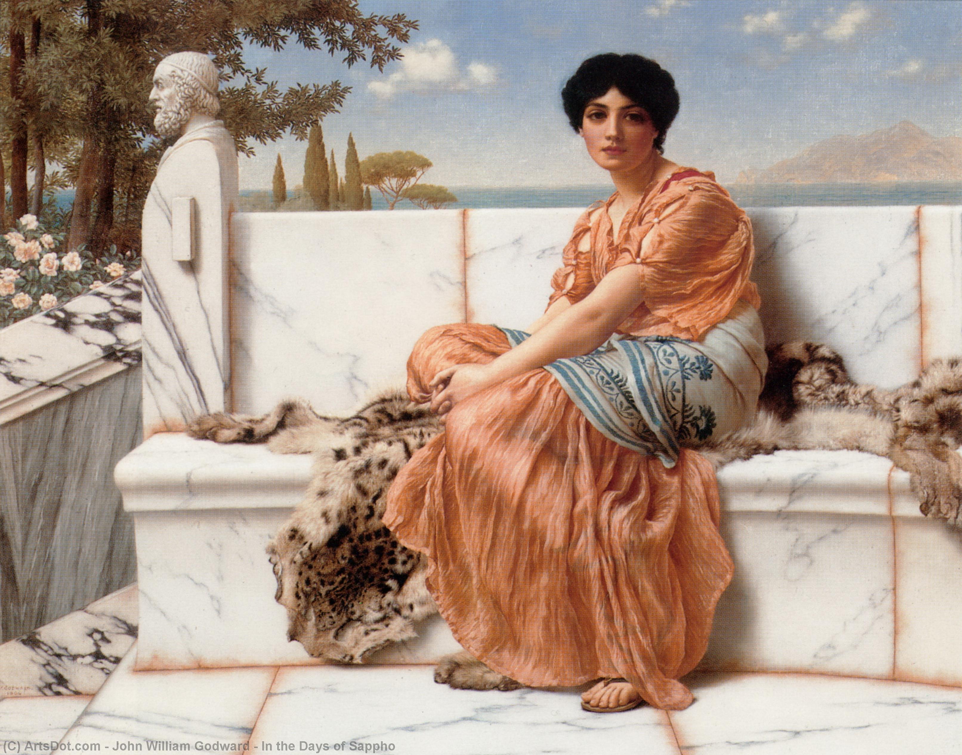 Wikioo.org - สารานุกรมวิจิตรศิลป์ - จิตรกรรม John William Godward - In the Days of Sappho
