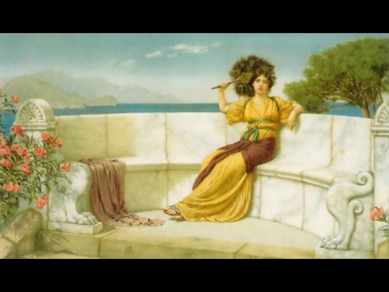 Wikioo.org – La Enciclopedia de las Bellas Artes - Pintura, Obras de arte de John William Godward - en el mejor momento del verano